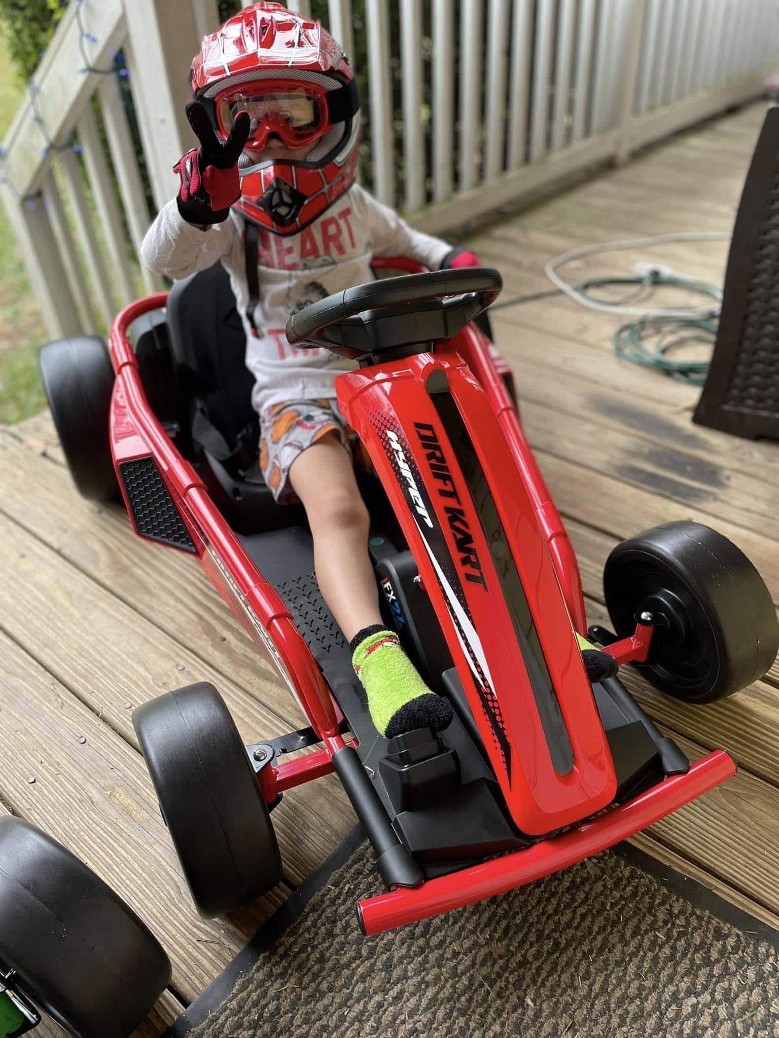 Hyper Drifting Go Kart Electric Ride On w/ 9 MPH Max Speed Green