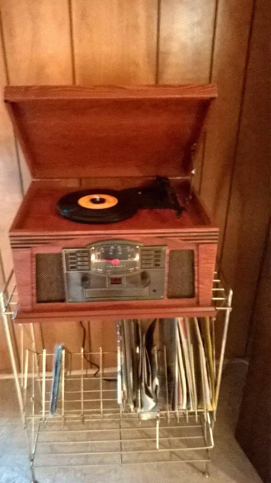 My sister playing a 45 vynal, click to load a larger version