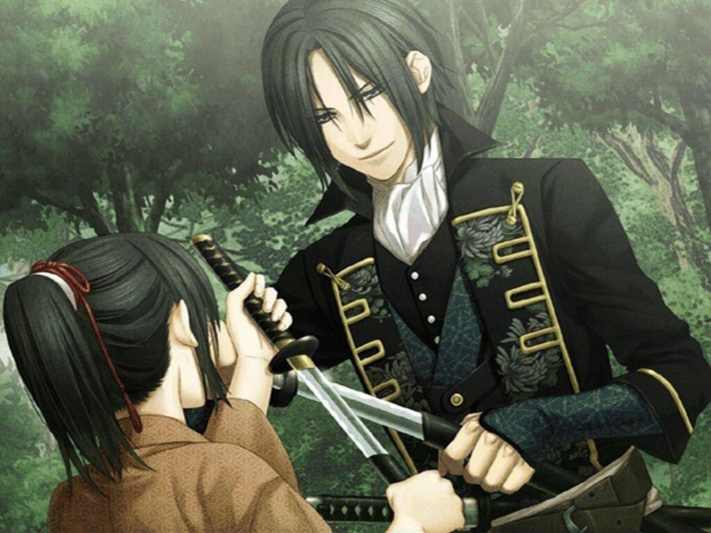Hijikata and Chizuru make an oath., click to load a larger version
