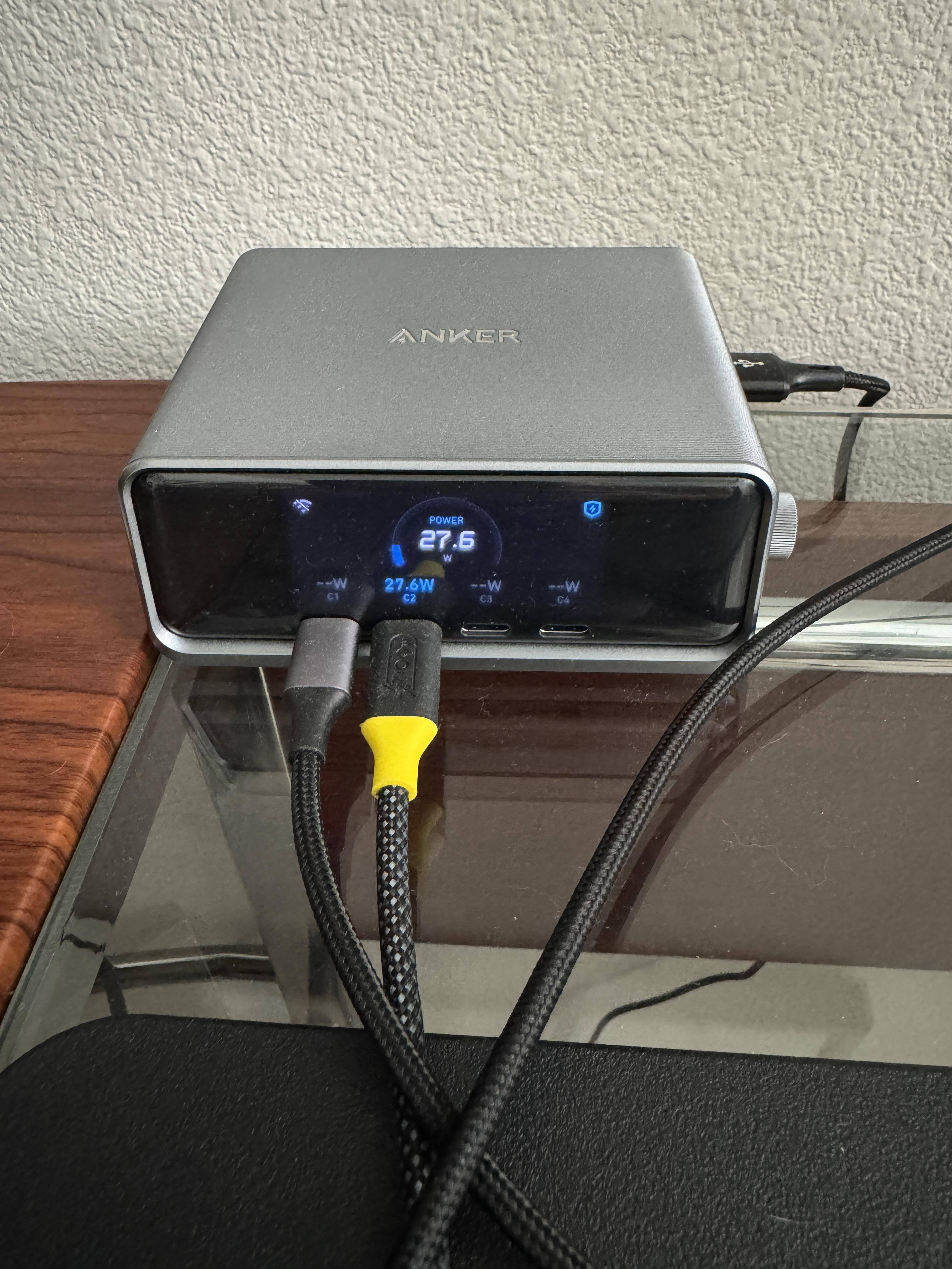 Only was able to get 27.6w wired and not 45w.  Don't have a readout for the wireless., click to load a larger version