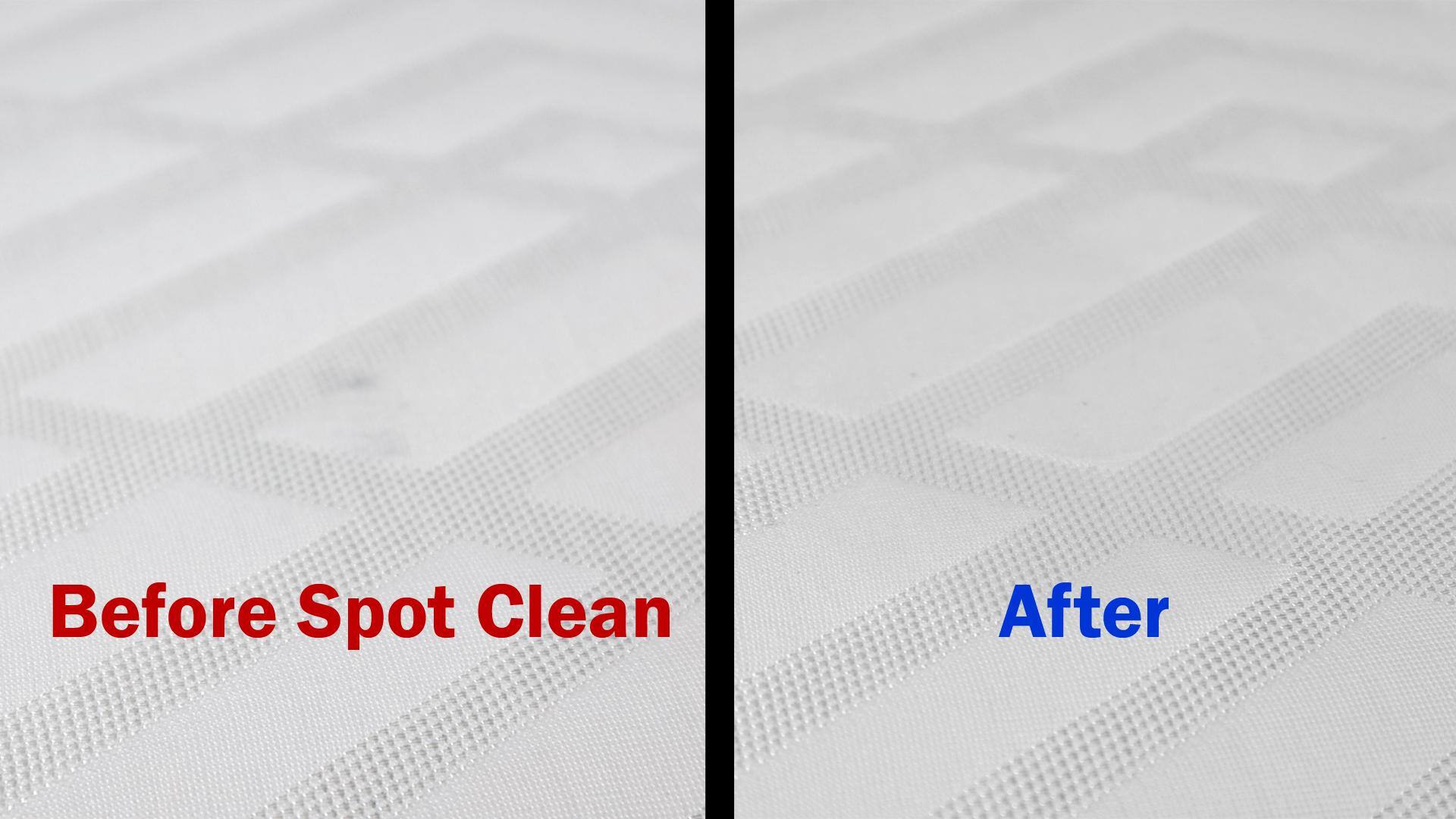 Spot cleaning the non-removeable cover, click to load a larger version