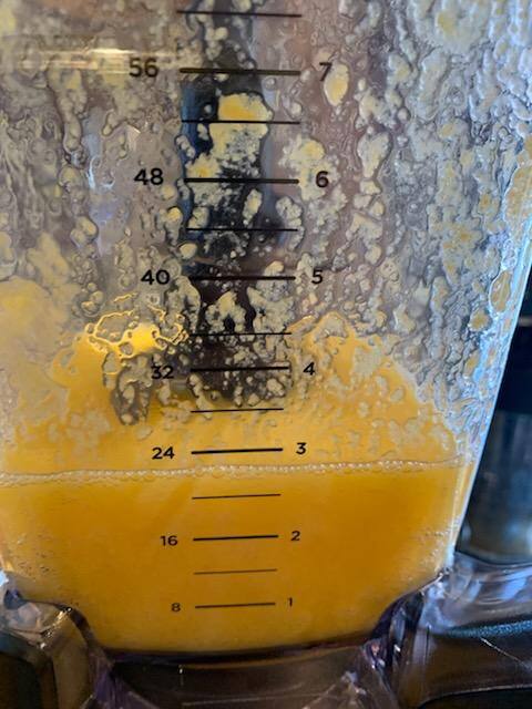 Ice and mango after a few seconds, click to load a larger version