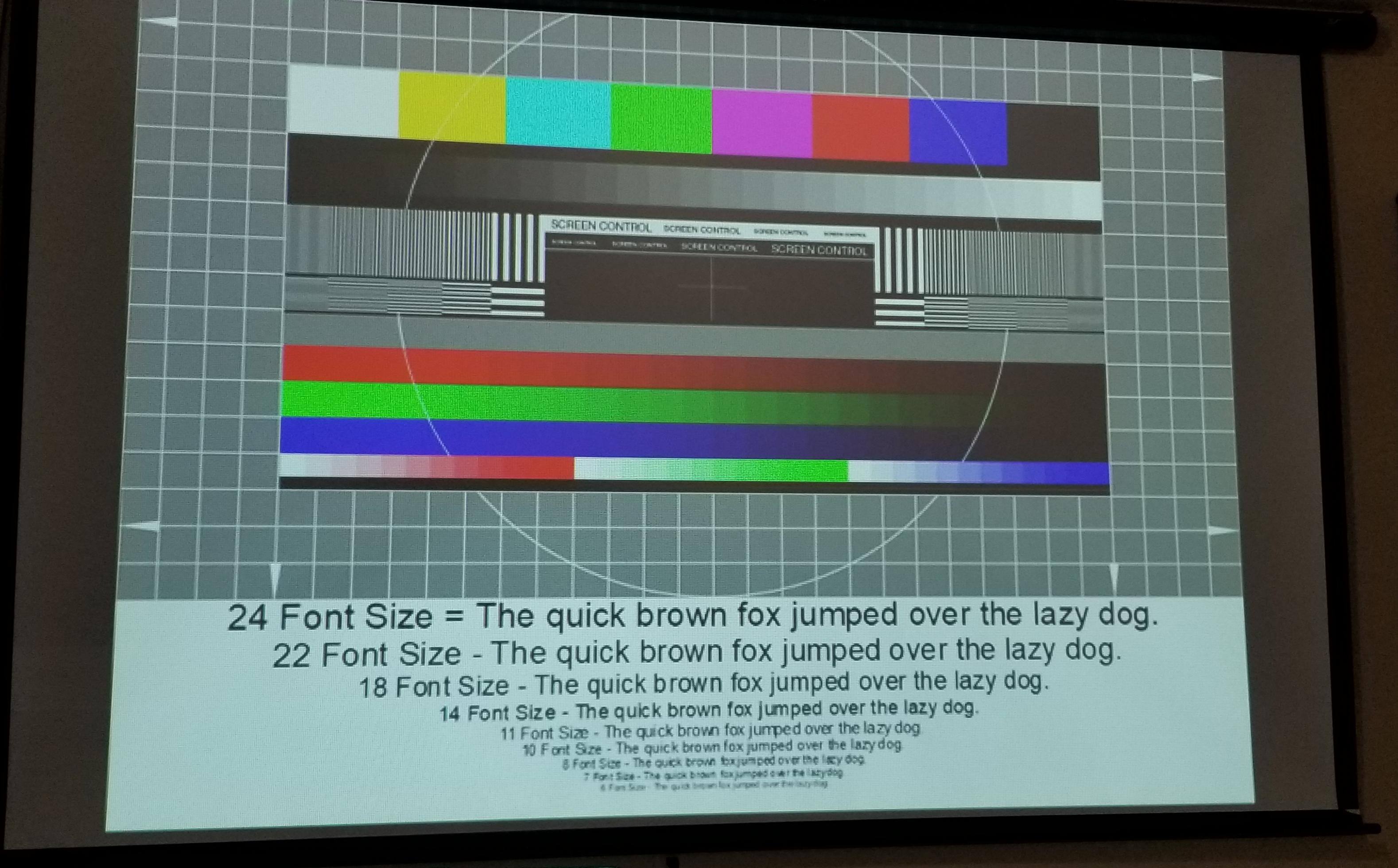Presentation at 120", click to load a larger version