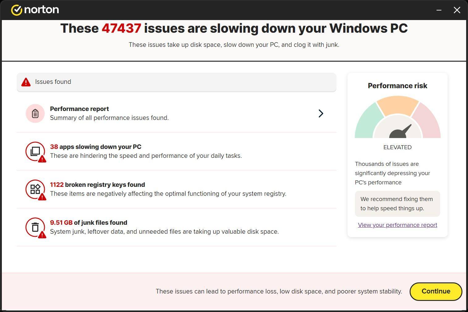 Ad screen during Smart scan, click to load a larger version