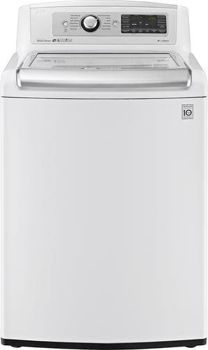 LG - TurboWash 5.0 Cu. Ft. 12-Cycle High-Efficiency Top-Loading Washer - White, click to load a larger version