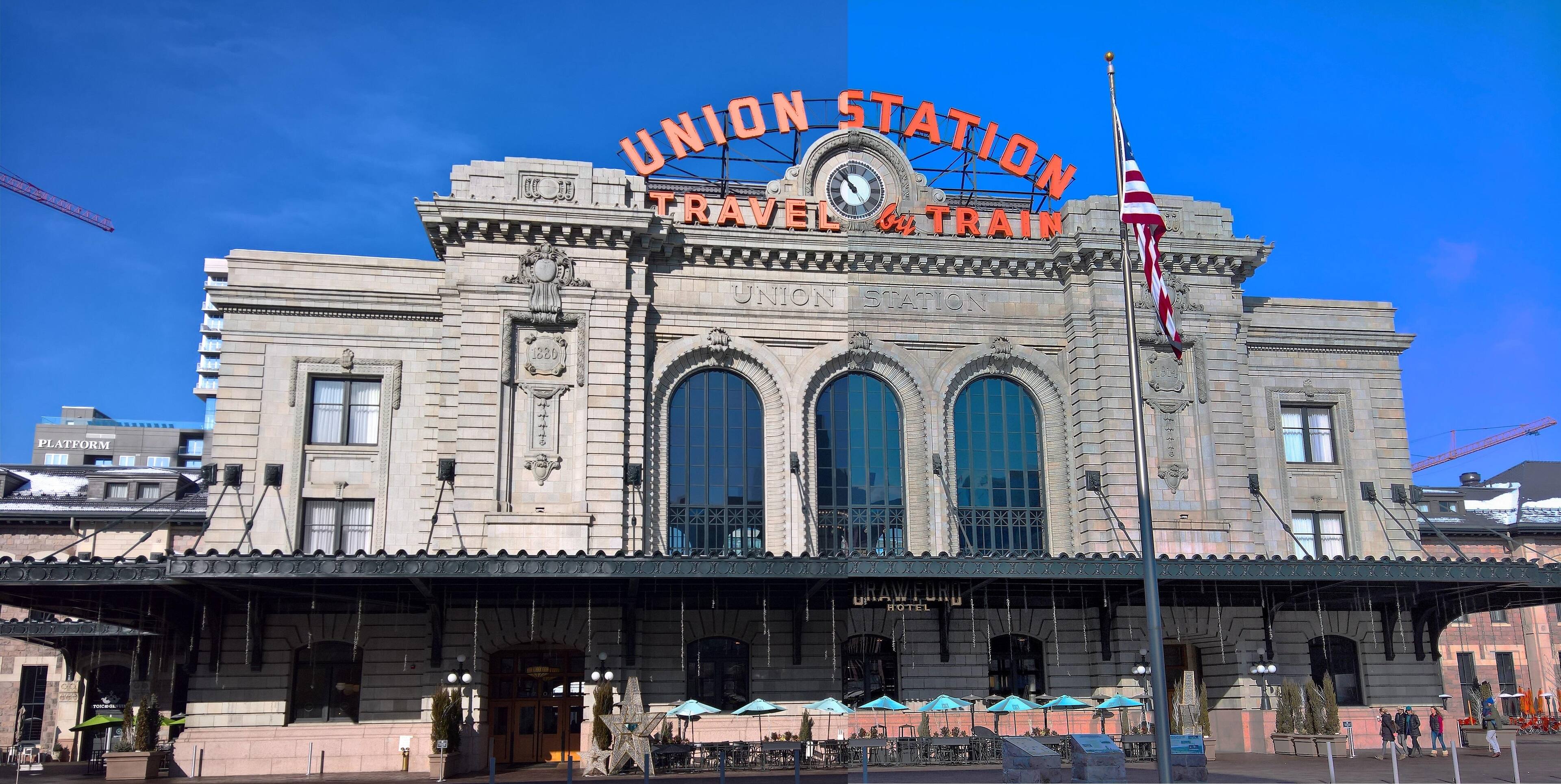 Frame of before/after Union Station Denver, CO., click to load a larger version