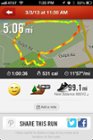 The "Nike+" (correct) version of my run, click to load a larger version