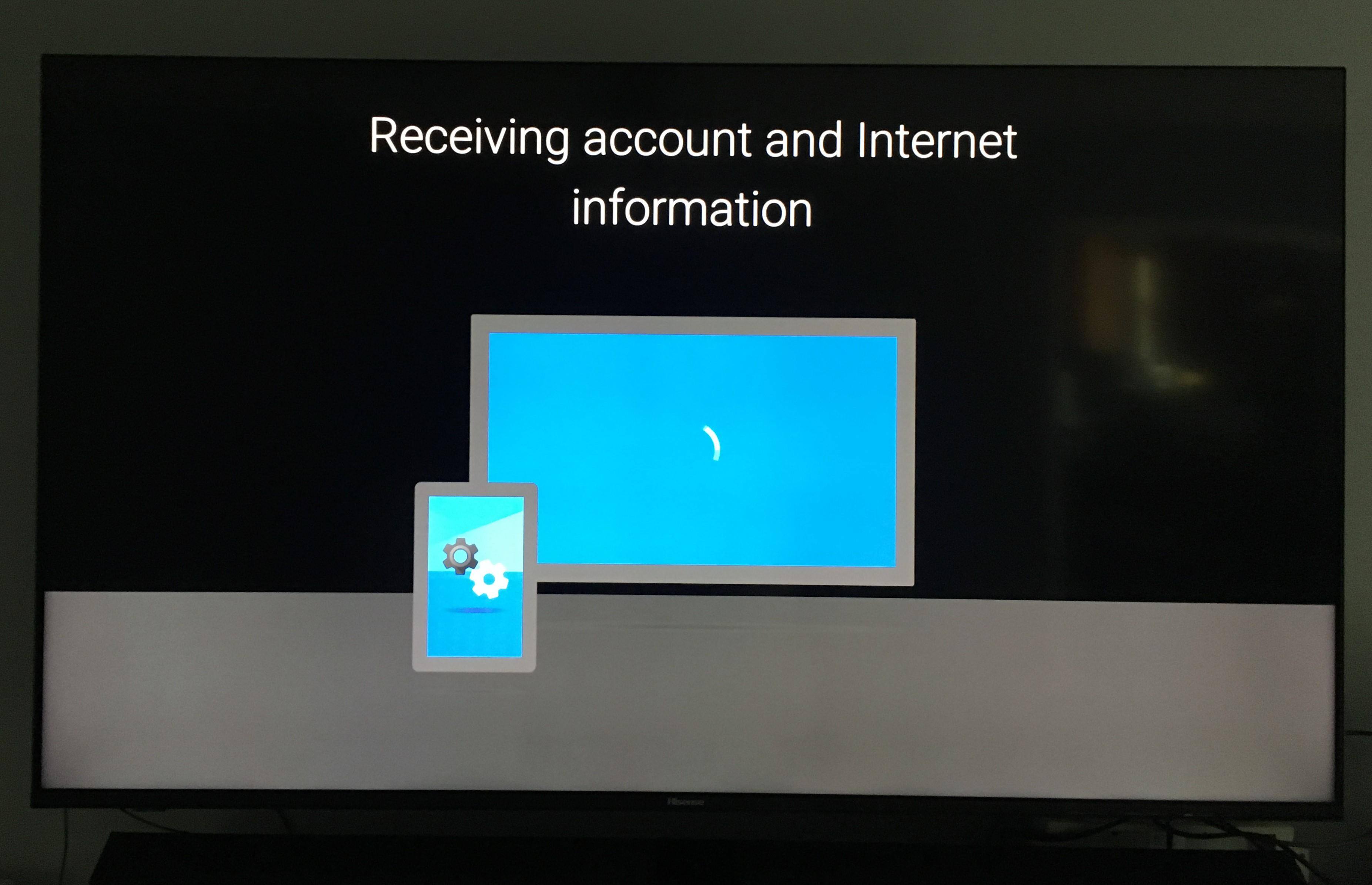 setting up the TV with your Google account, click to load a larger version