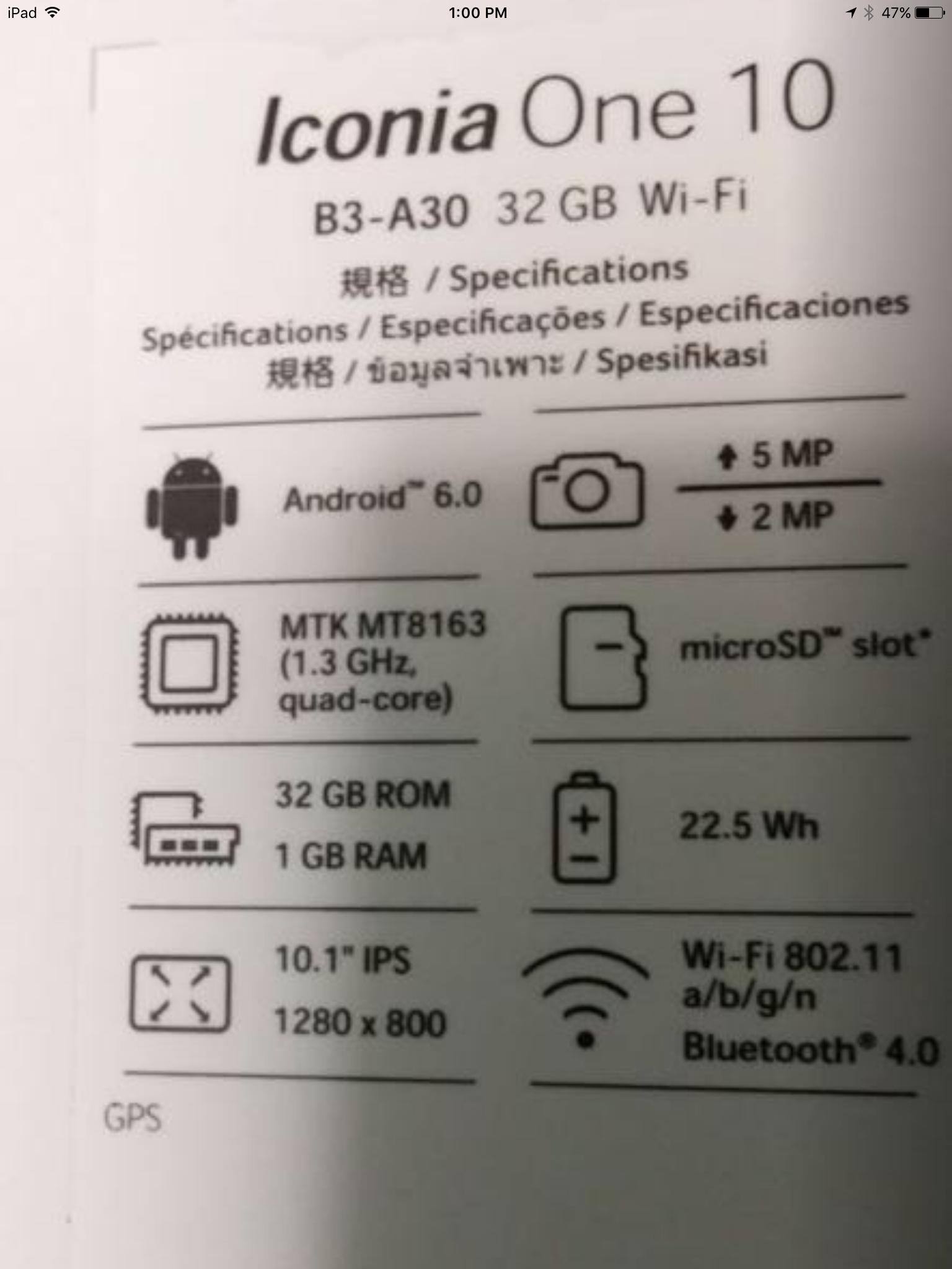 Specs from the box, click to load a larger version