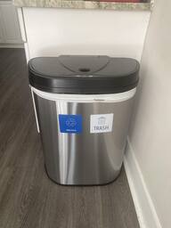 Insignia- 18 Gal. Automatic Trash sale Can with Recycle and Waste Divider - Stainless