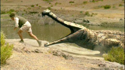 Sarcosuchus and Nigel Marven, click to load a larger version