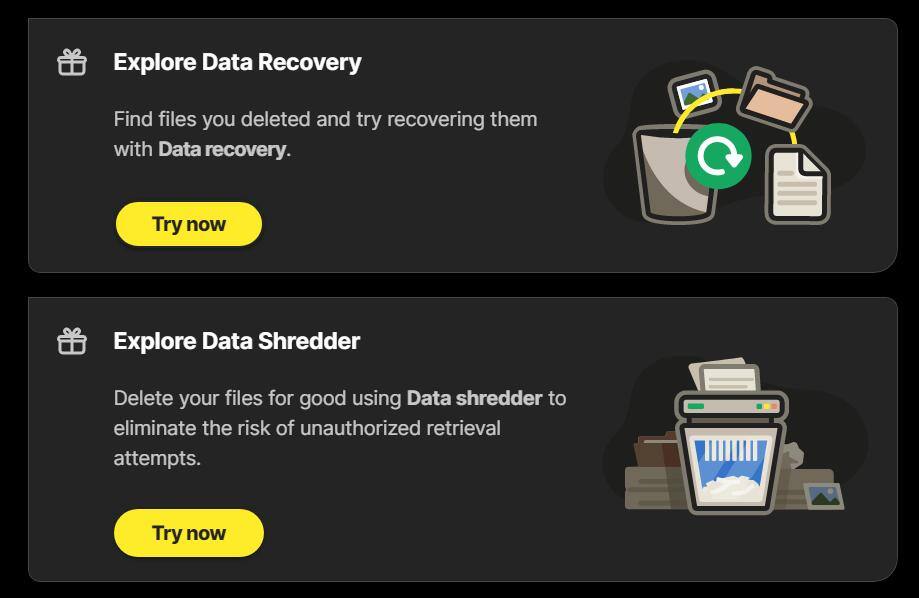 Completely destroy files so that they can never be recovered again, OR recover files you may have deleted on accident., click to load a larger version
