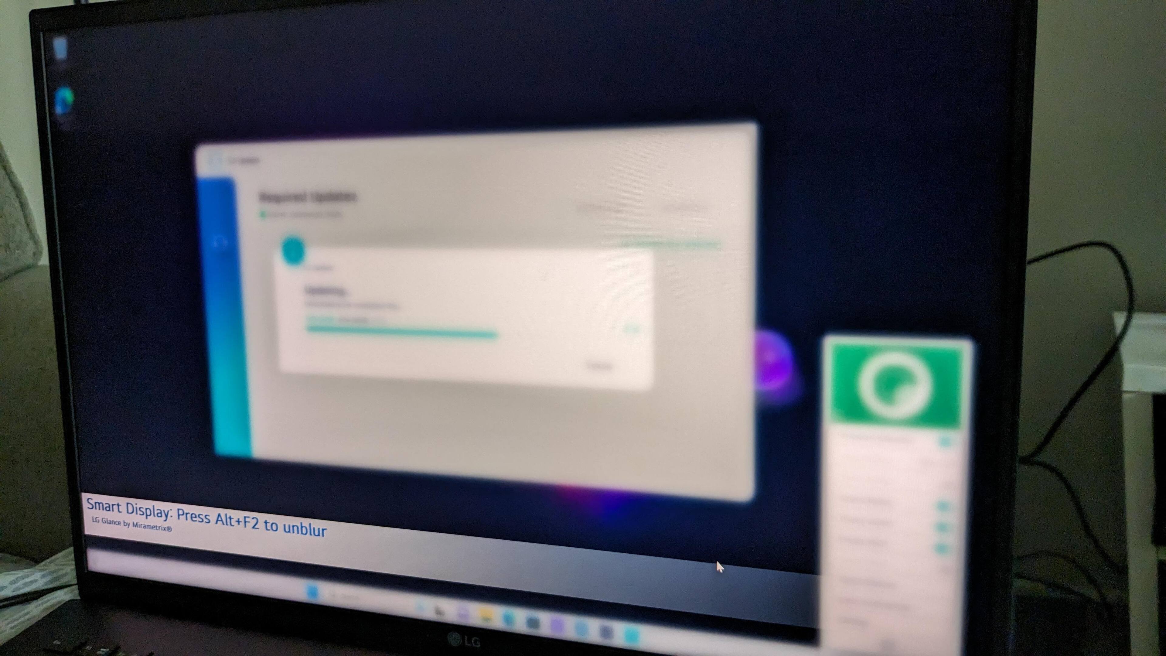 example of screen blur with Glance security features., click to load a larger version