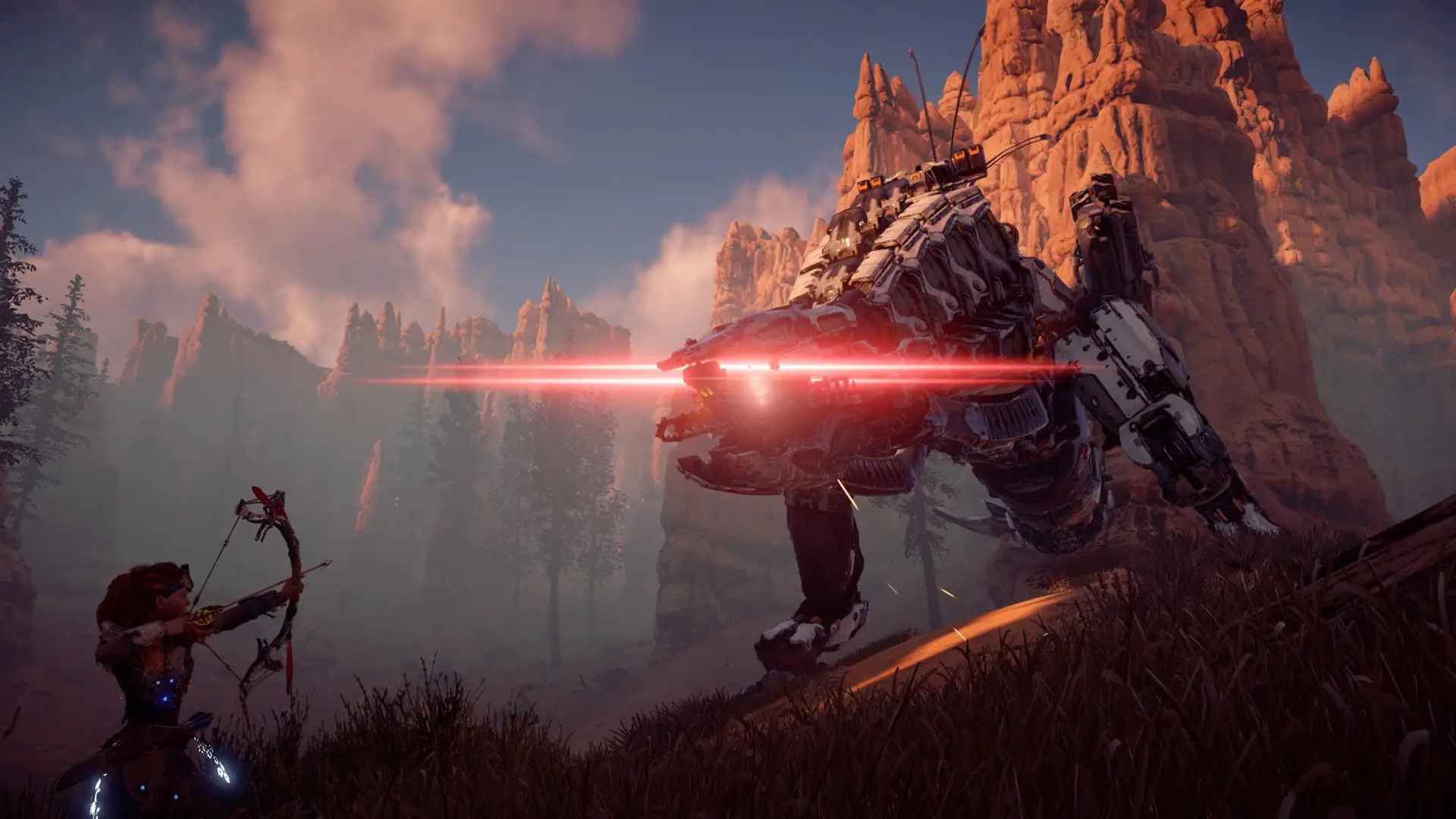 Actual in game screenshot of my playthrough (fighting a Thunderjaw), click to load a larger version