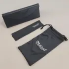 Semi-hard leather case, microfiber cleaning cloth, and drawstring slip cover, click to load a larger version