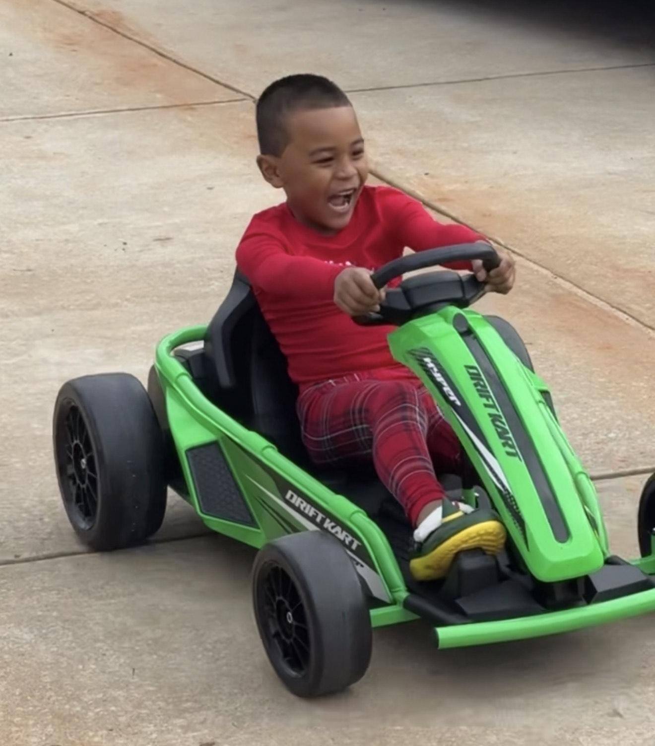 Hyper Drifting Go Kart Electric Ride On w/ 9 MPH Max Speed Green