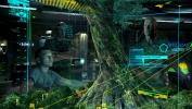 Jake (Sam Worthington, left) and Quaritch (Stephen Lang) get a virtual look a massive, gnarled and ancient willow tree that is the Na'vi epicenter and an extension of their lifeblood., click to load a larger version