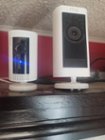 side by side comparison showing how much bigger the outdoor cam is compared to the indoor, click to load a larger version