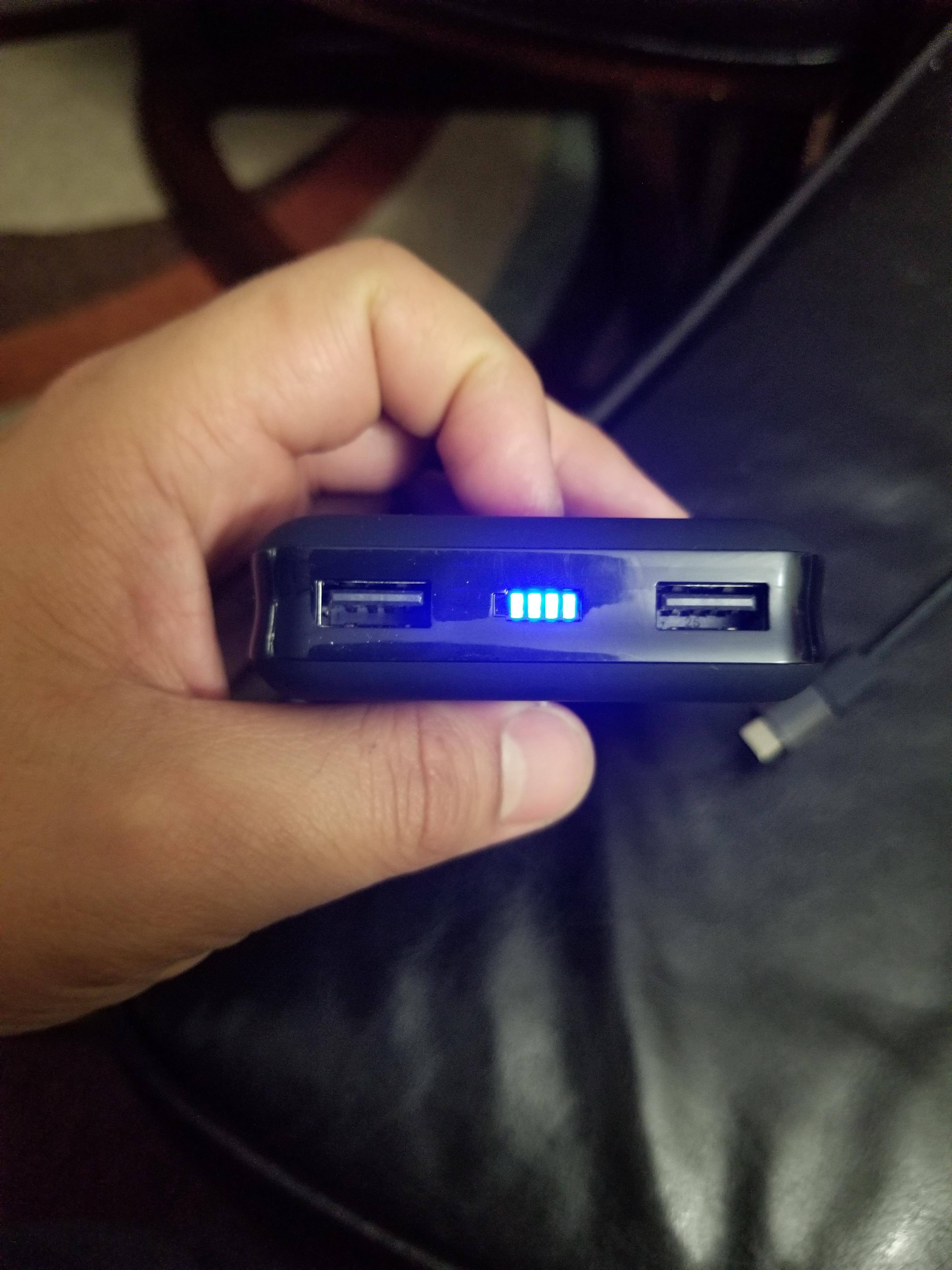 Two USB ports with battery indicator, click to load a larger version