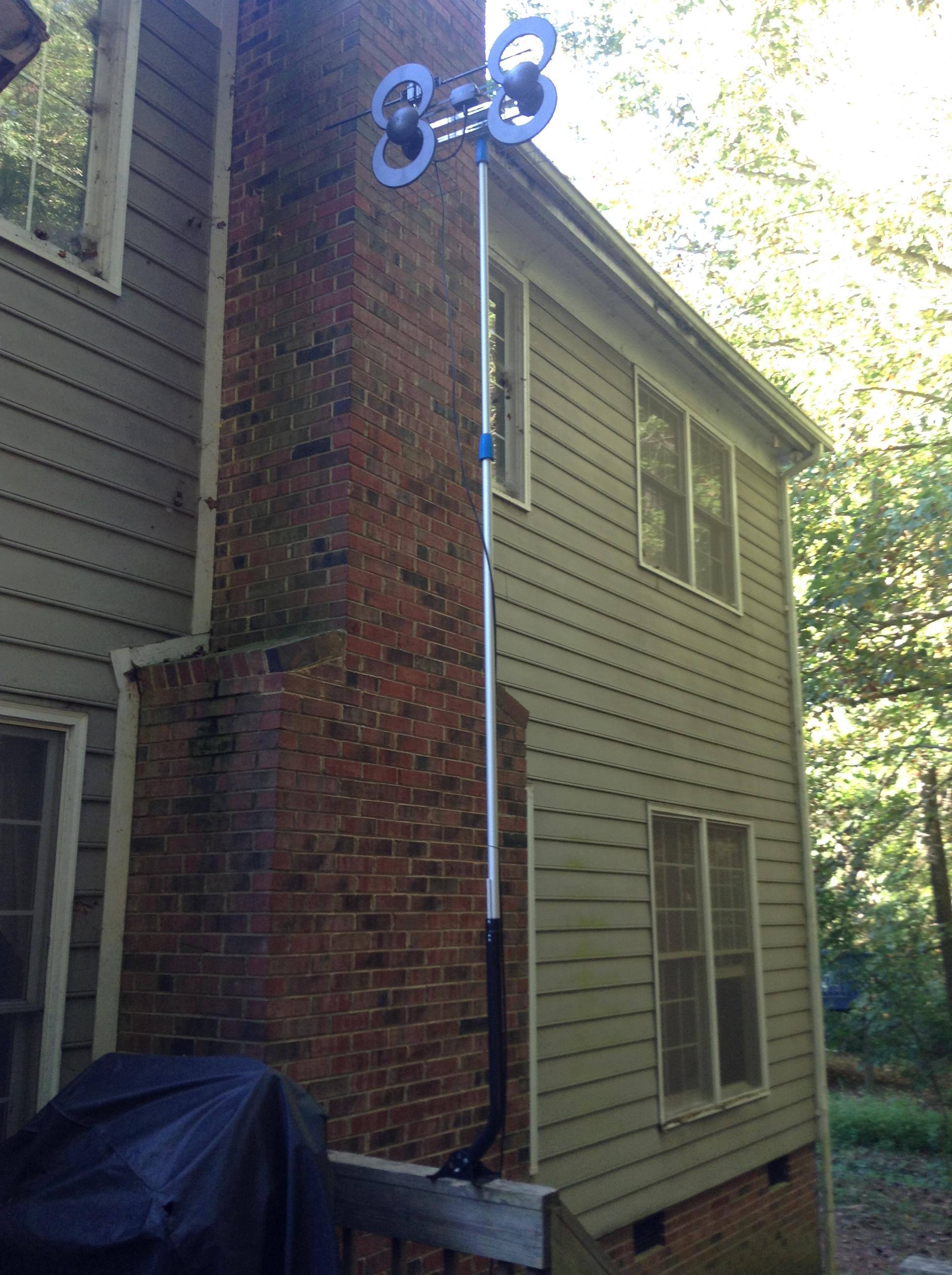 Clearstream 4V mounted on a backyard deck, click to load a larger version