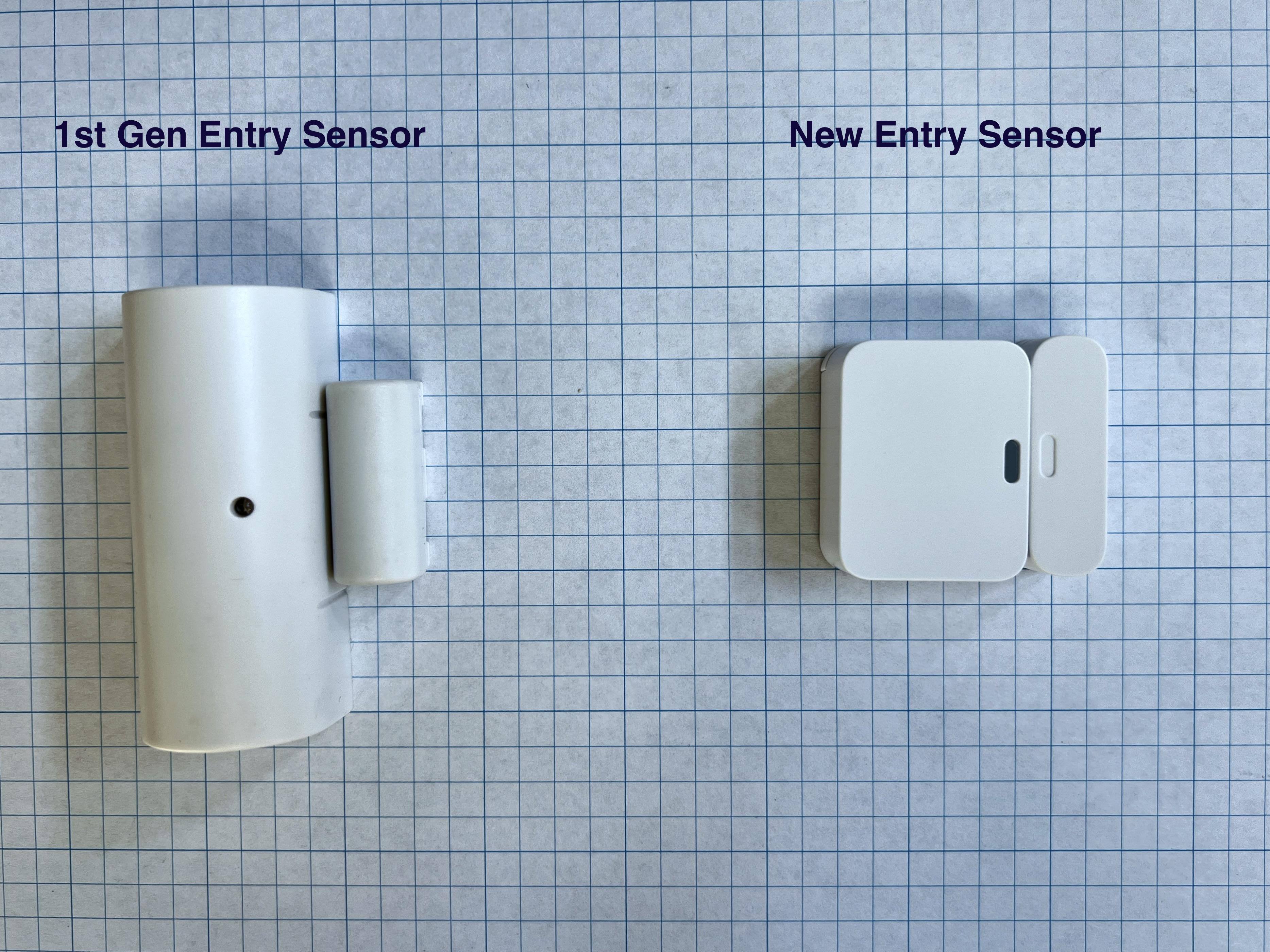 Old Entry Sensor vs. New Sensor, click to load a larger version