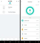 Wyze app devices list (left) and lock status and history (right), click to load a larger version