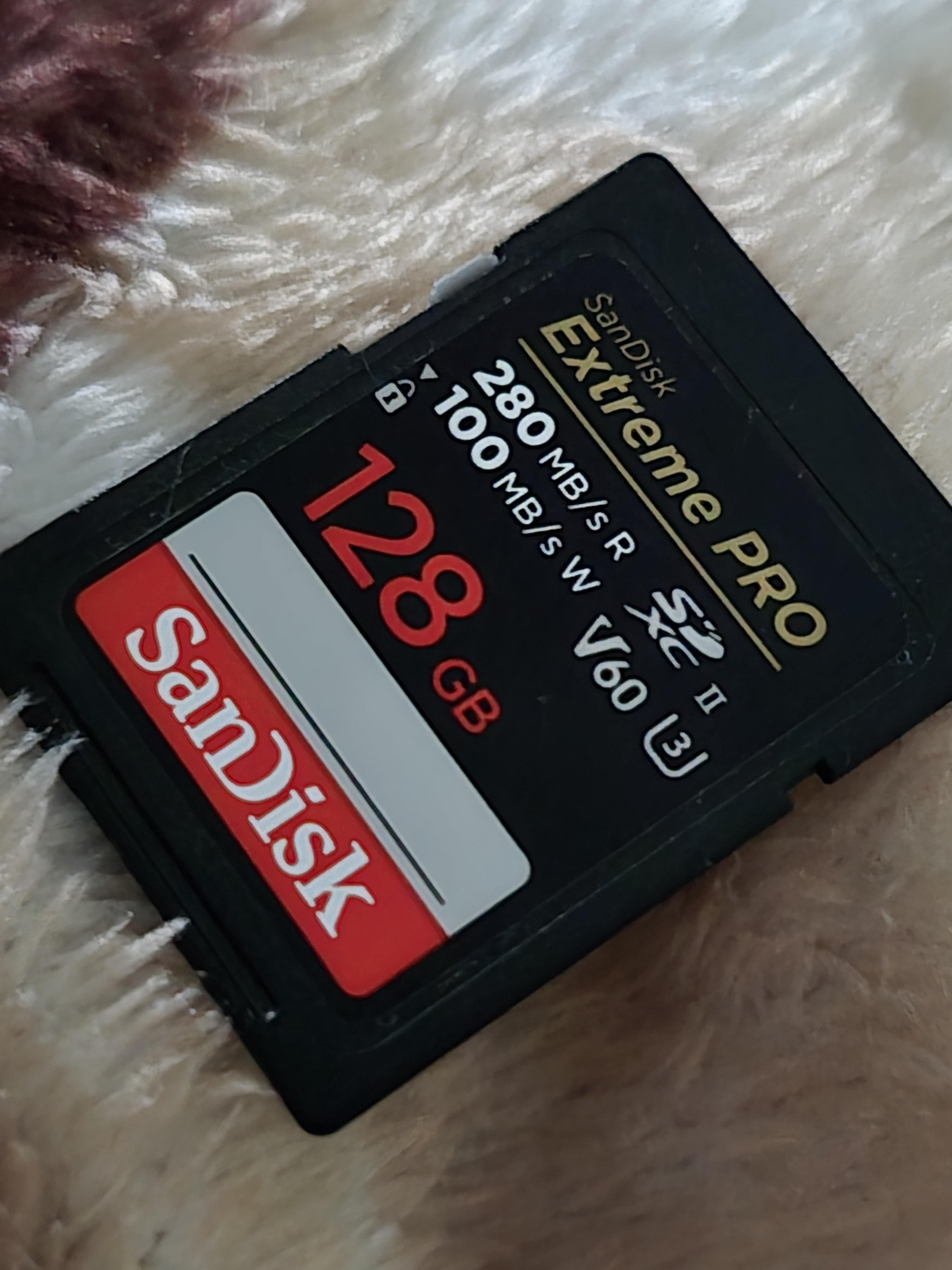 SANDISK 128GB Extreme PRO SDXC UHS II V60 Memory Card, R/W up to
