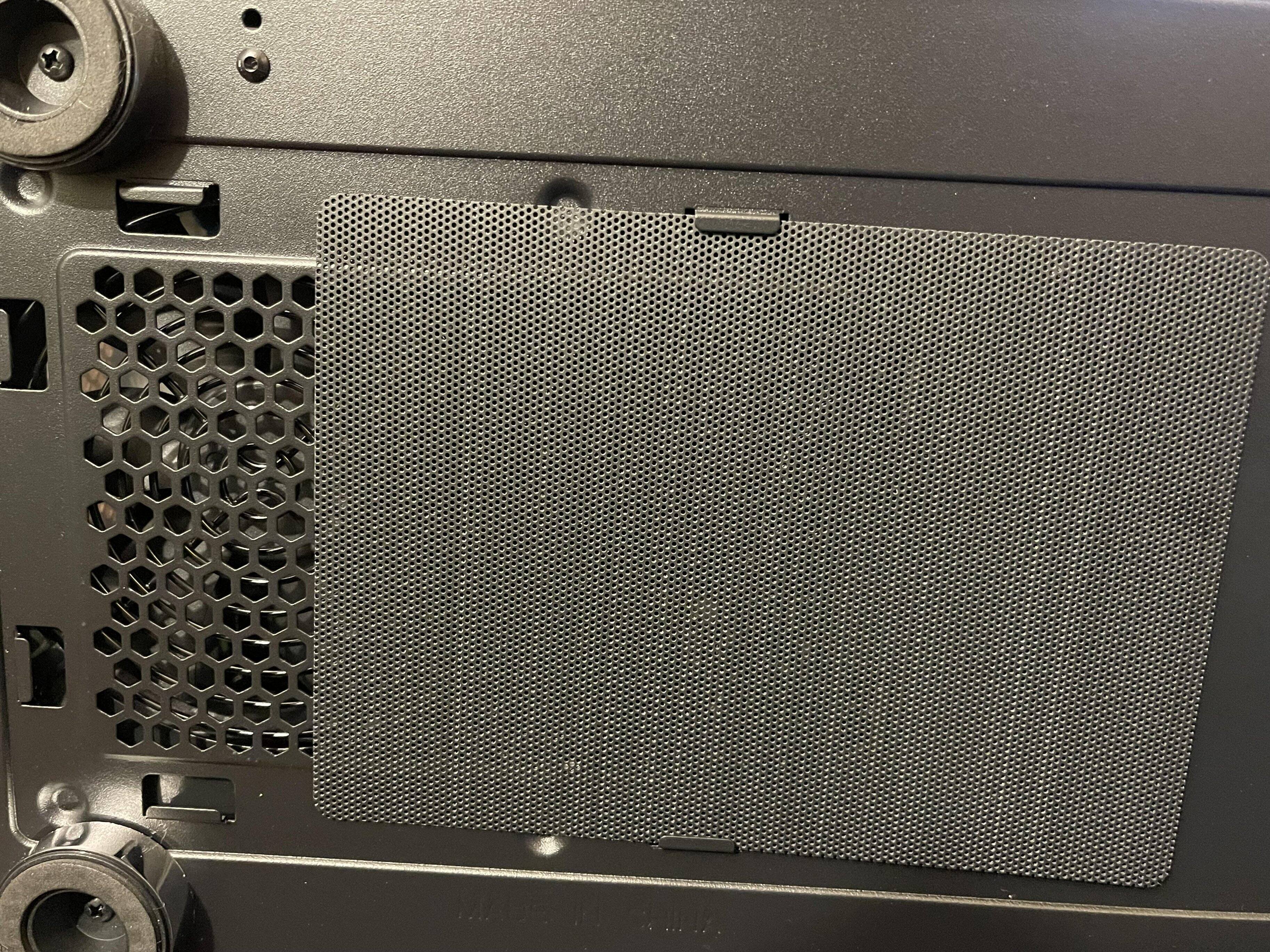 Dust Filter on bottom for power supply, click to load a larger version