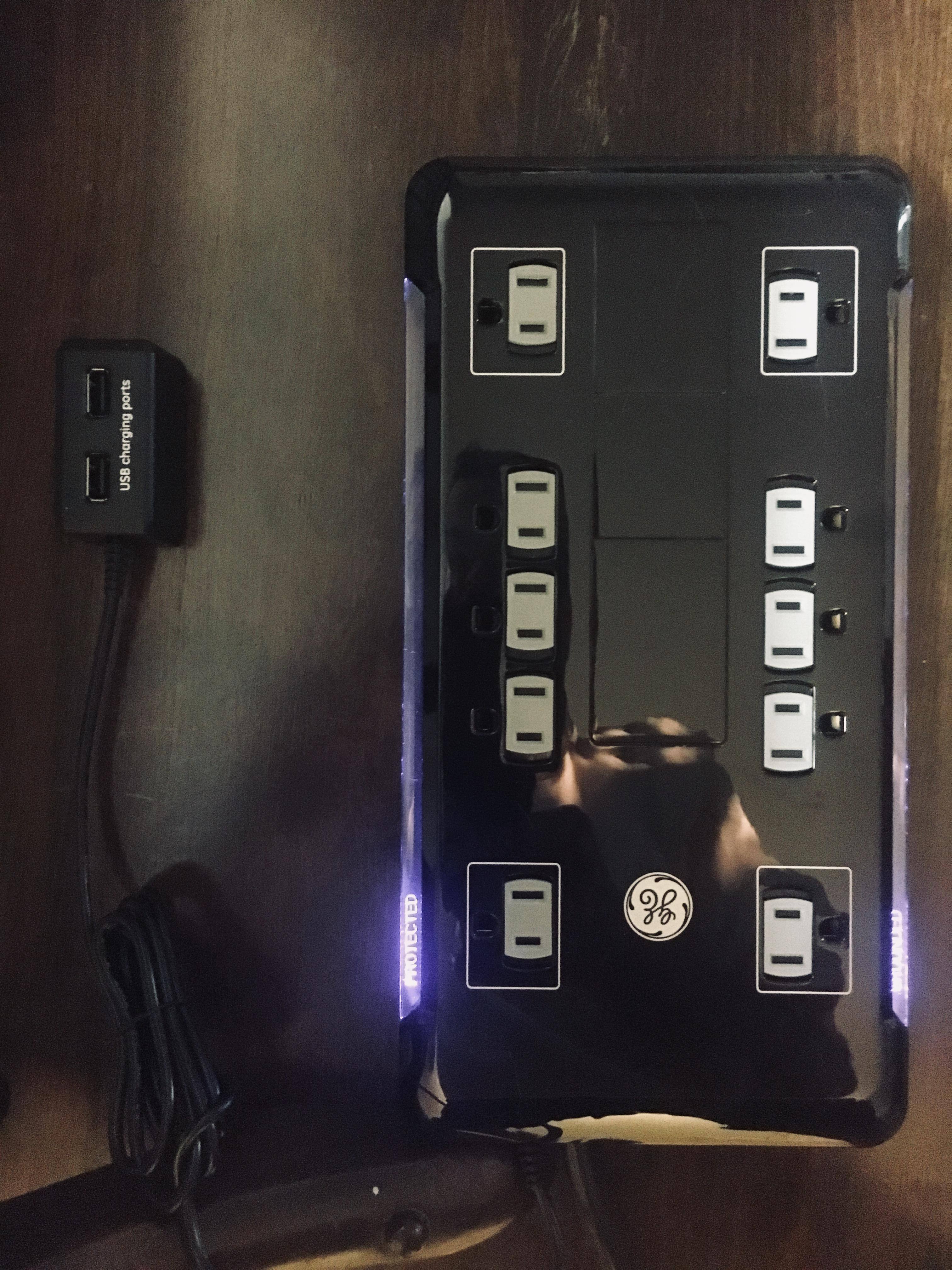 Blue light indicates unit is on and is protecting., click to load a larger version