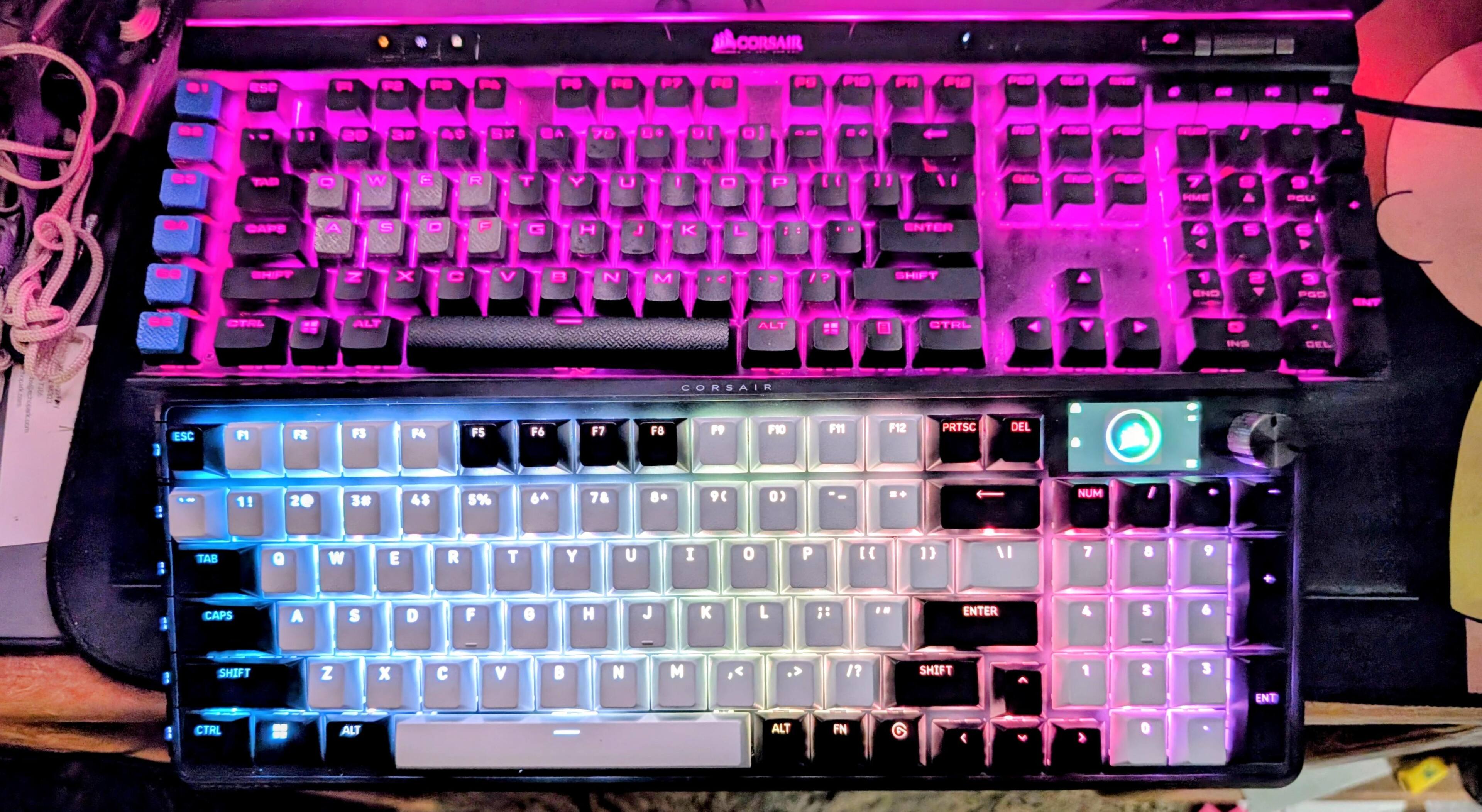 Old Gaming keyboard size vs new, click to load a larger version