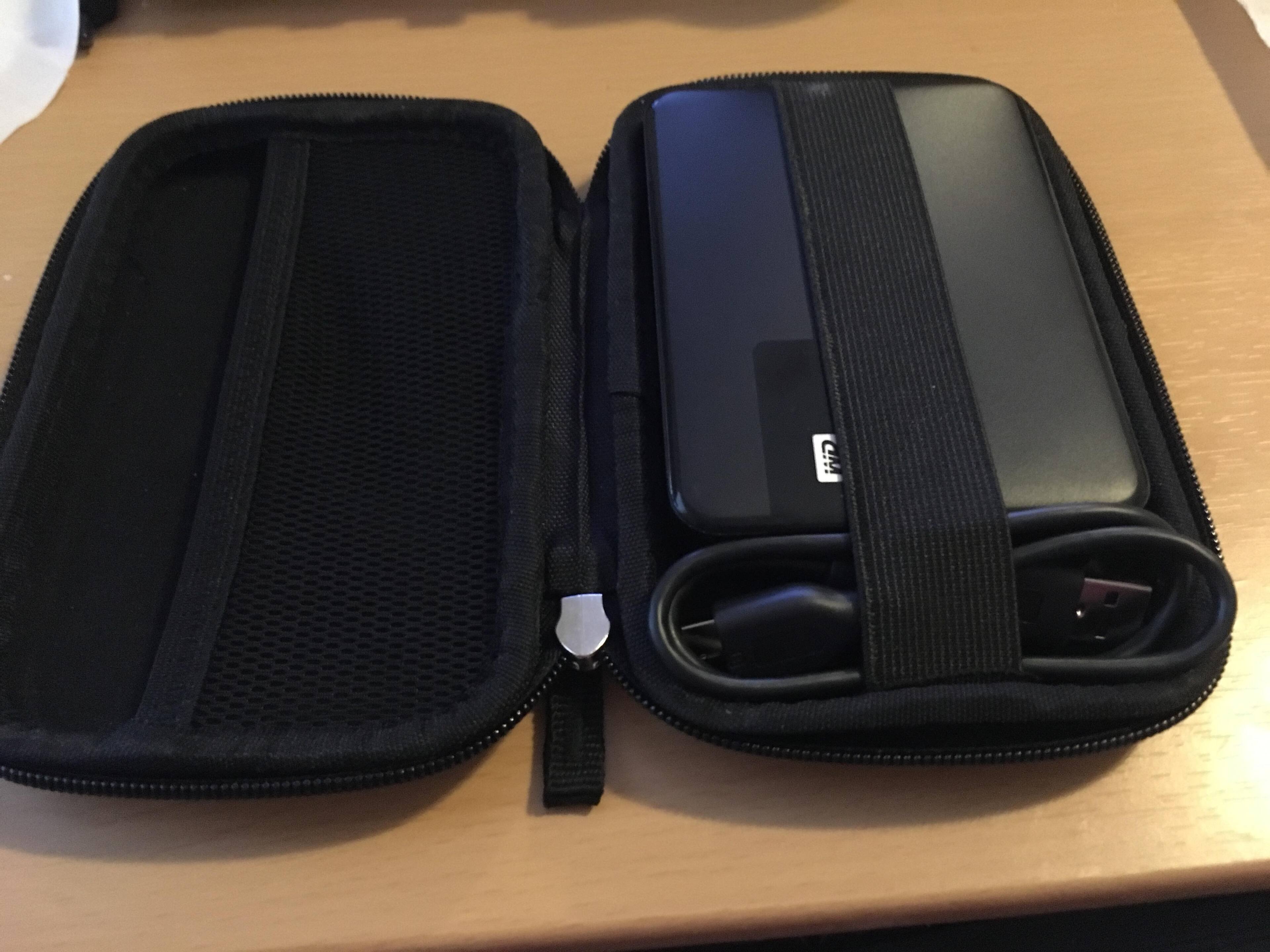 Case with my 4TB USB drive and cable., click to load a larger version