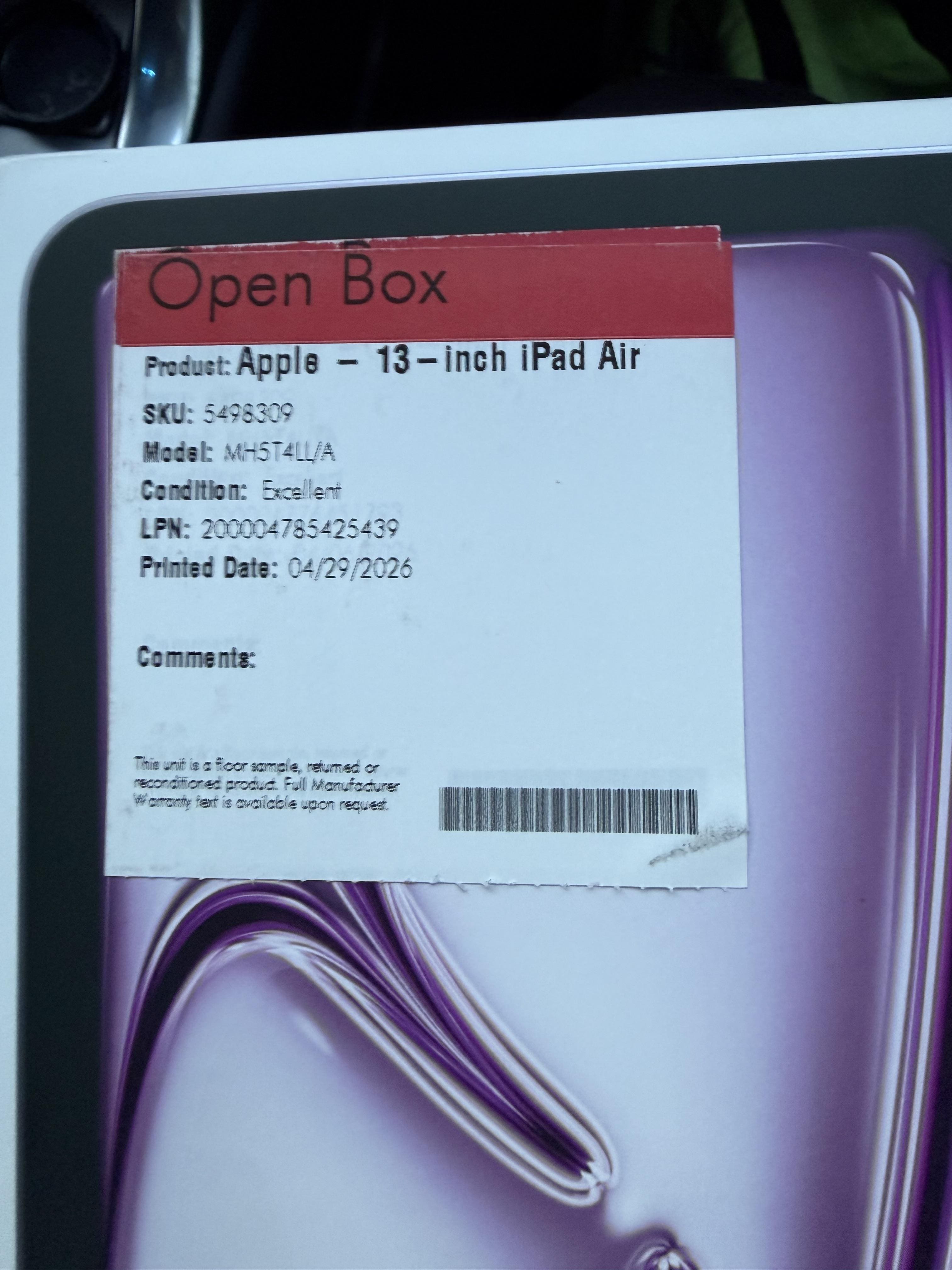Apple 13 inch iPad Air M4 chip Wi Fi 128GB Purple MH5T4LL/A - Best Buy
