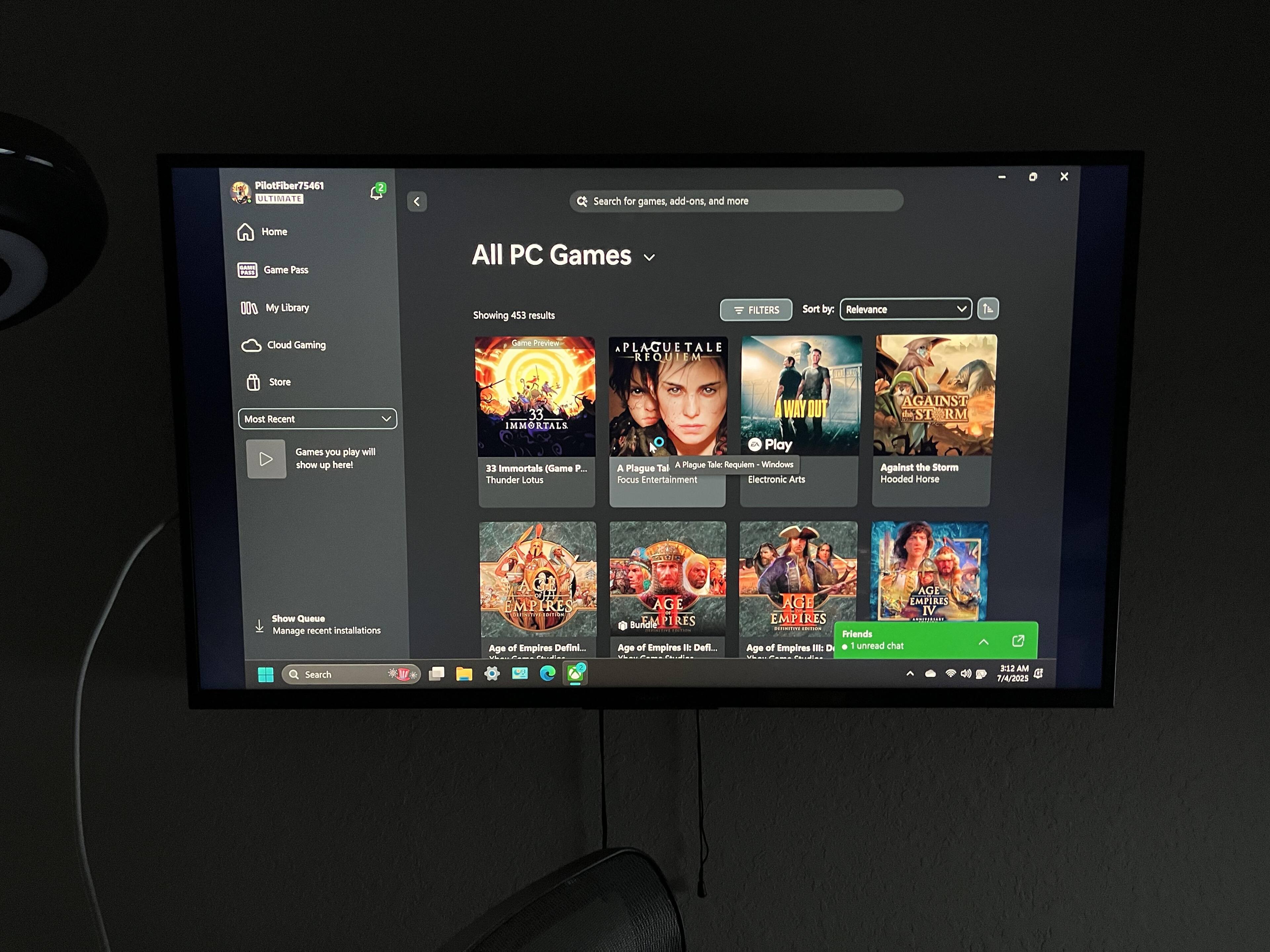 large TV on the wall, click to load a larger version