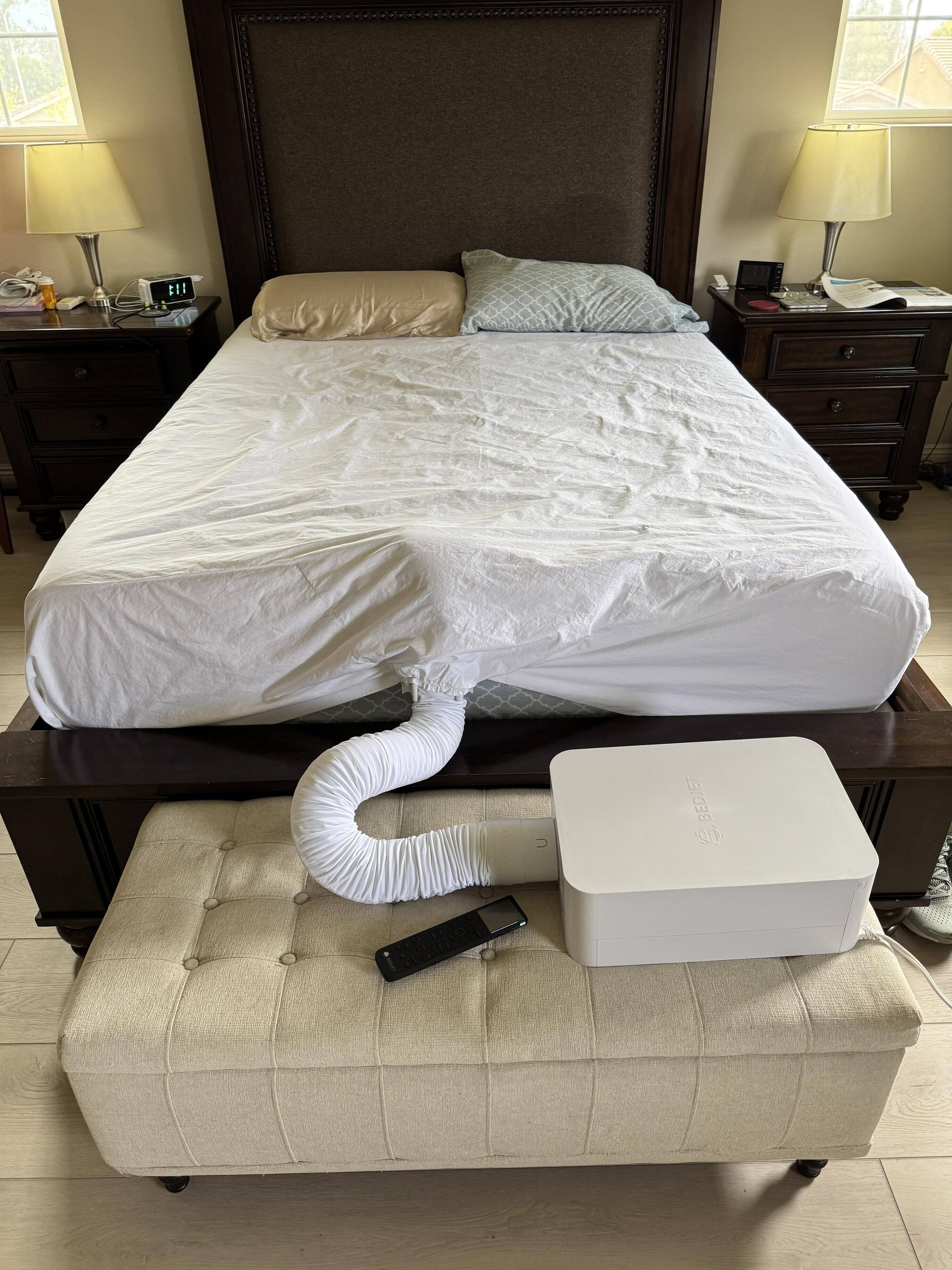 The initial set up with the BedJet sheet., click to load a larger version