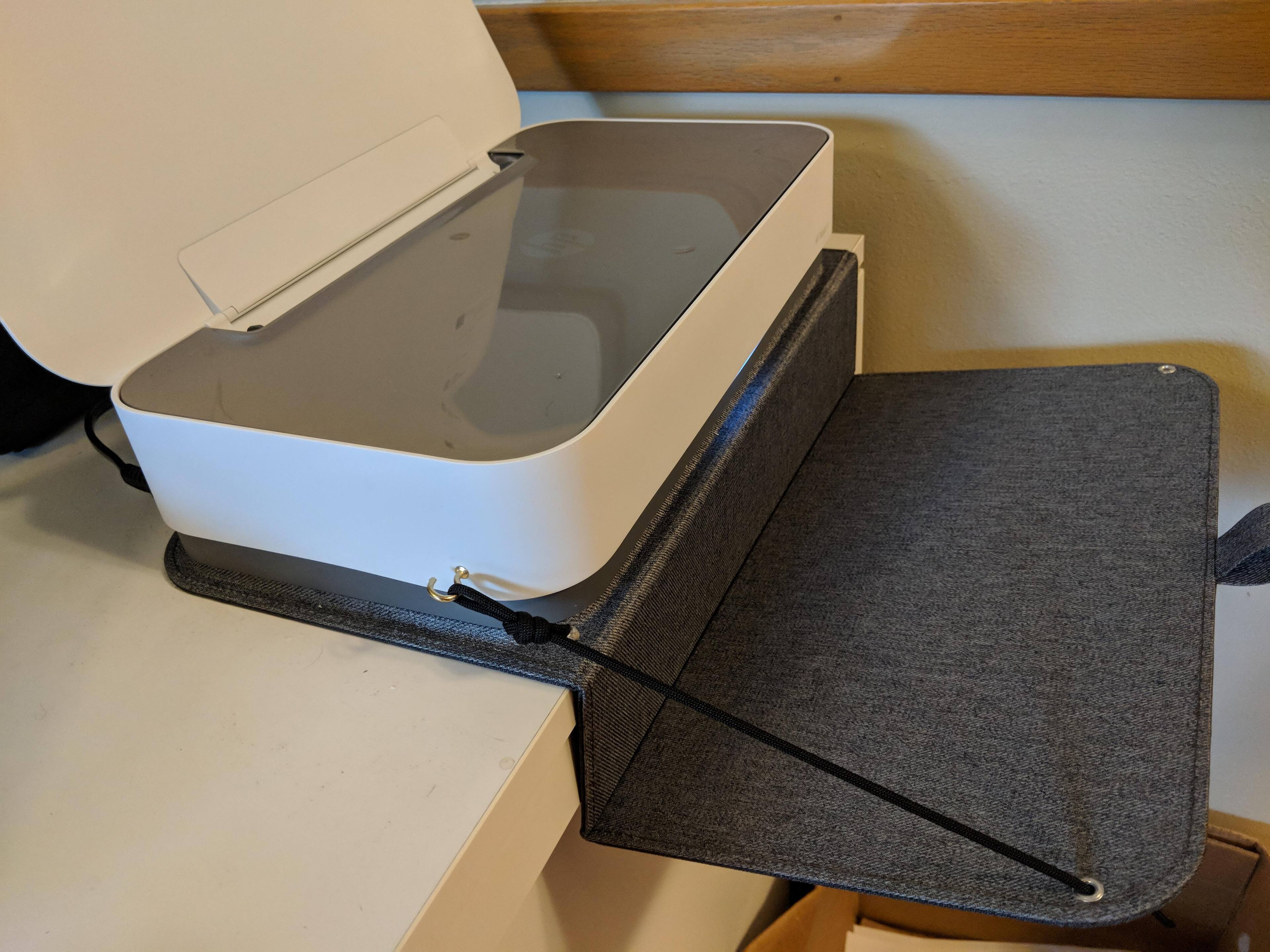 HP are you reading this? I made the cover into a handy paper catcher., click to load a larger version