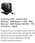 Best Buy: CyberPowerPC Gamer Ultra Gaming Desktop AMD Ryzen 5 1400
