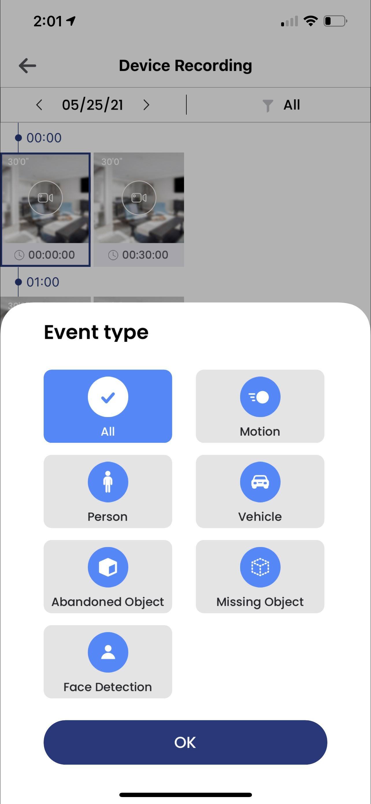 Video clip filtering options, click to load a larger version