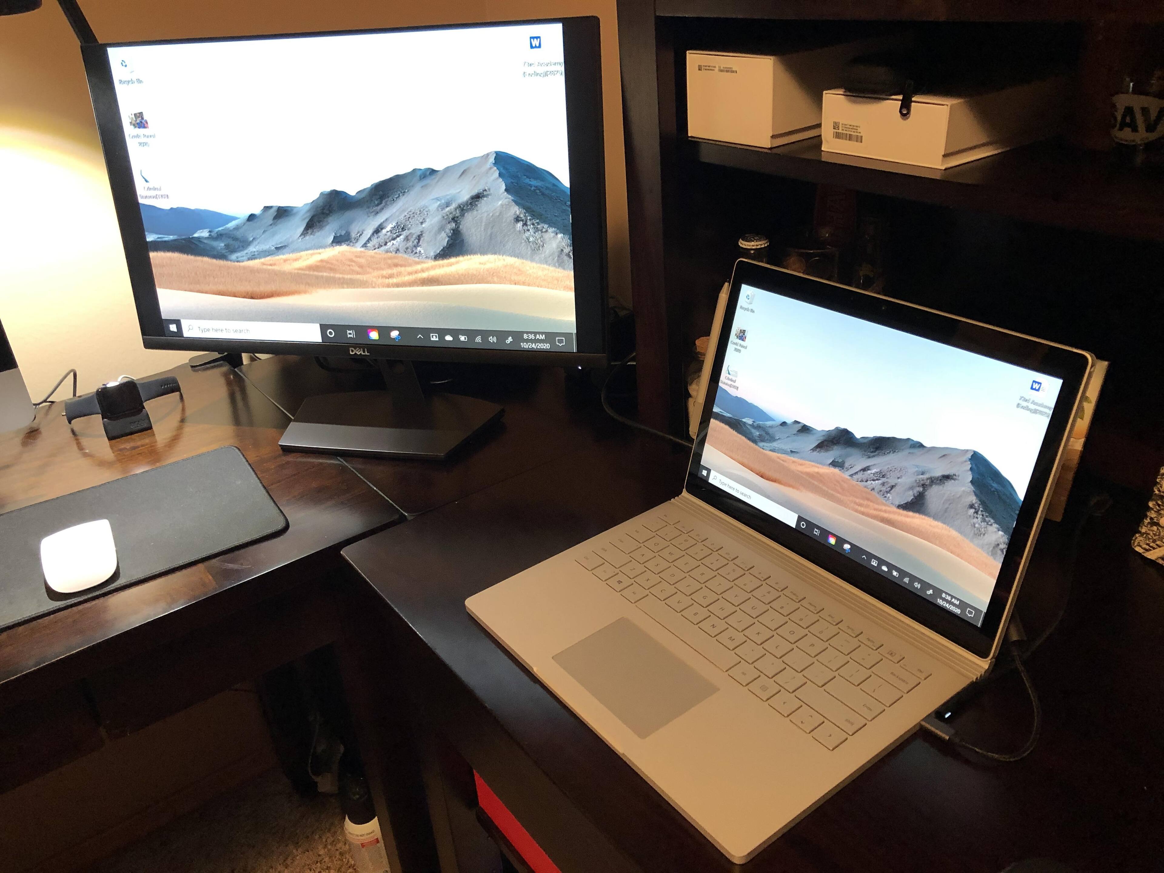 Running windows on a Surface PC., click to load a larger version