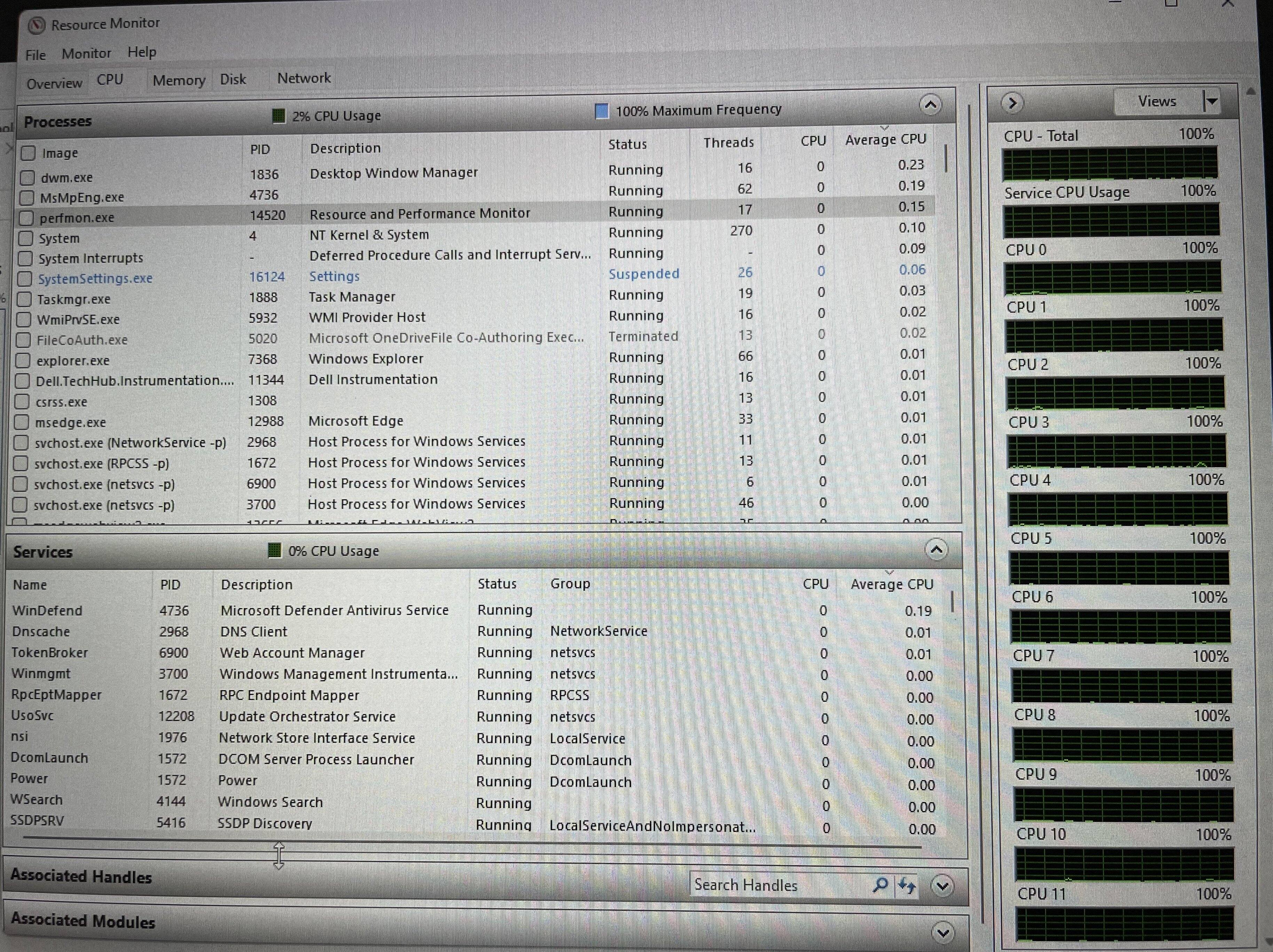 Performance monitor w/CPU cores, click to load a larger version