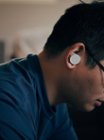 The Earbuds will stay in your ears for light fitness activities as long as you pick a secure fit and don't bat at them often., click to load a larger version