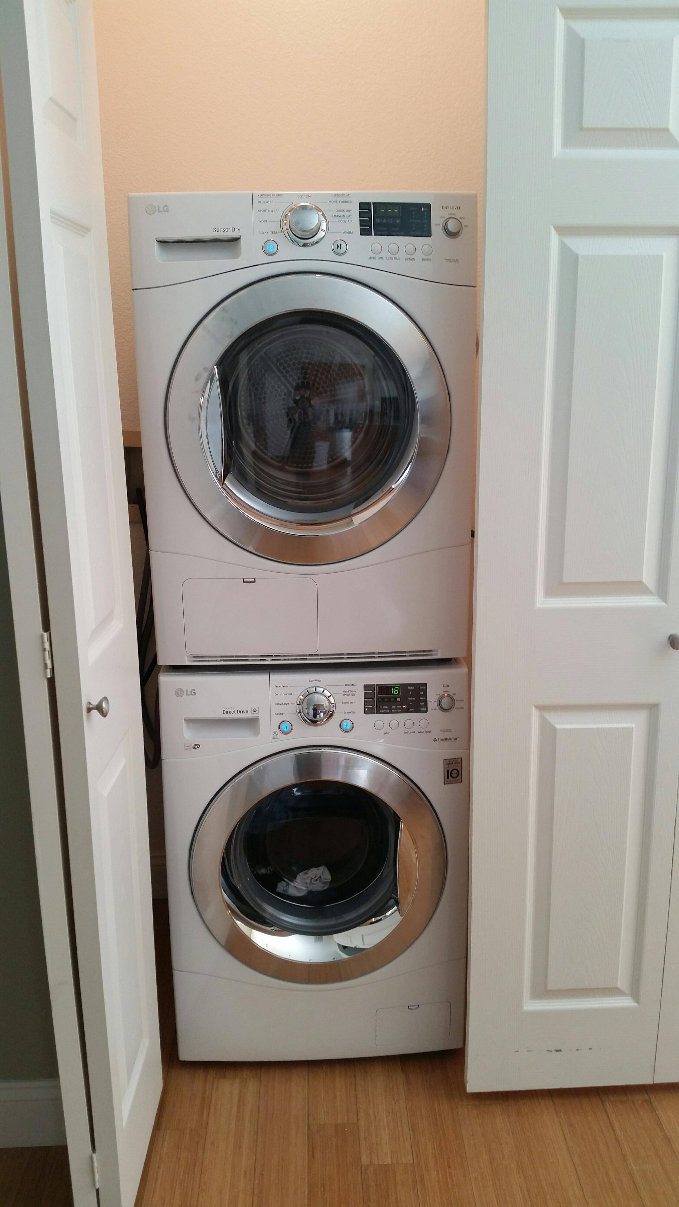 Stacked unit in my tiny closet., click to load a larger version