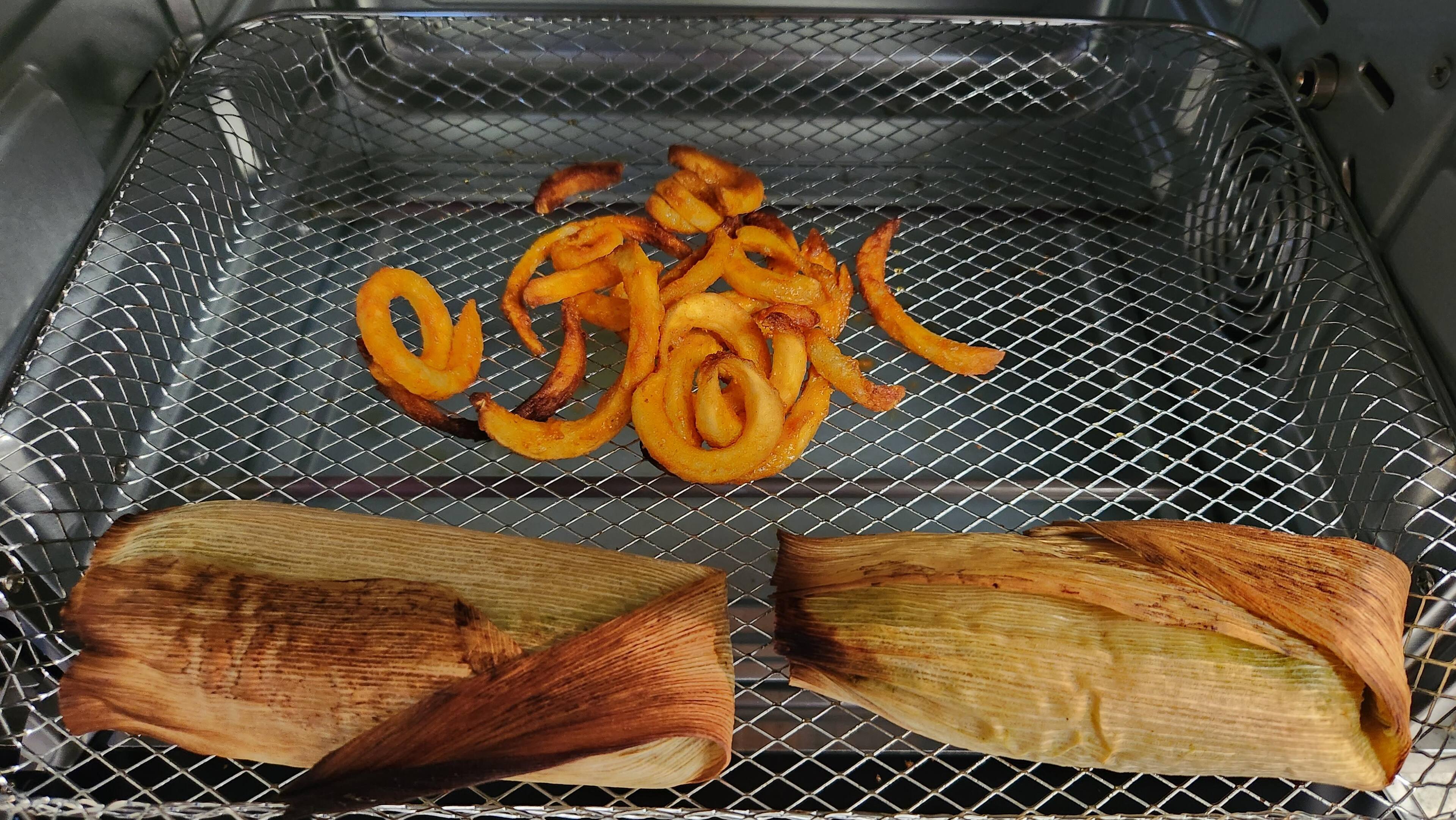 Some fries and tamales cook really nicely. There is a learning curve to determine cook times, click to load a larger version