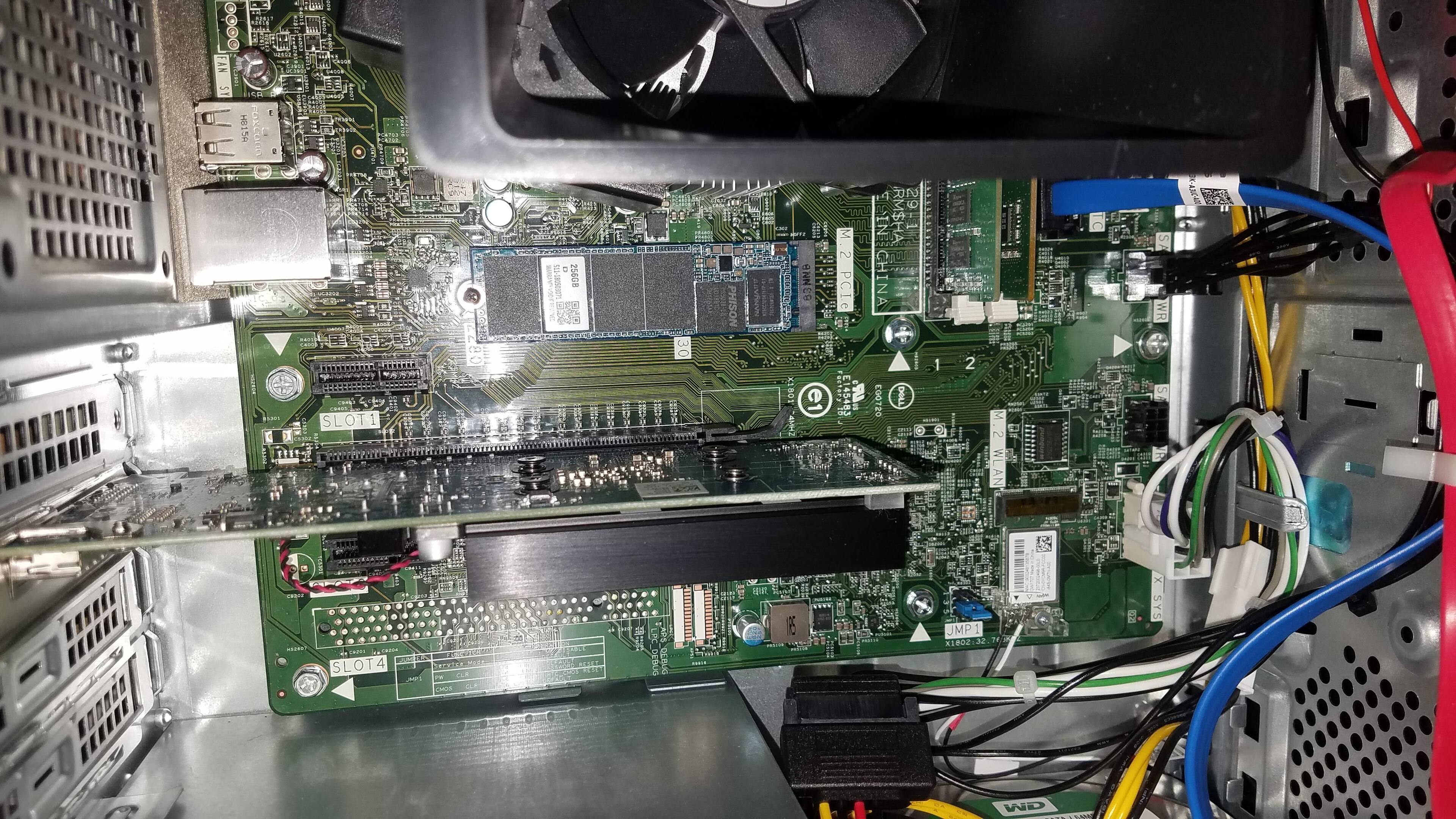NVMe drive installed on motherboard for Fast booting., click to load a larger version