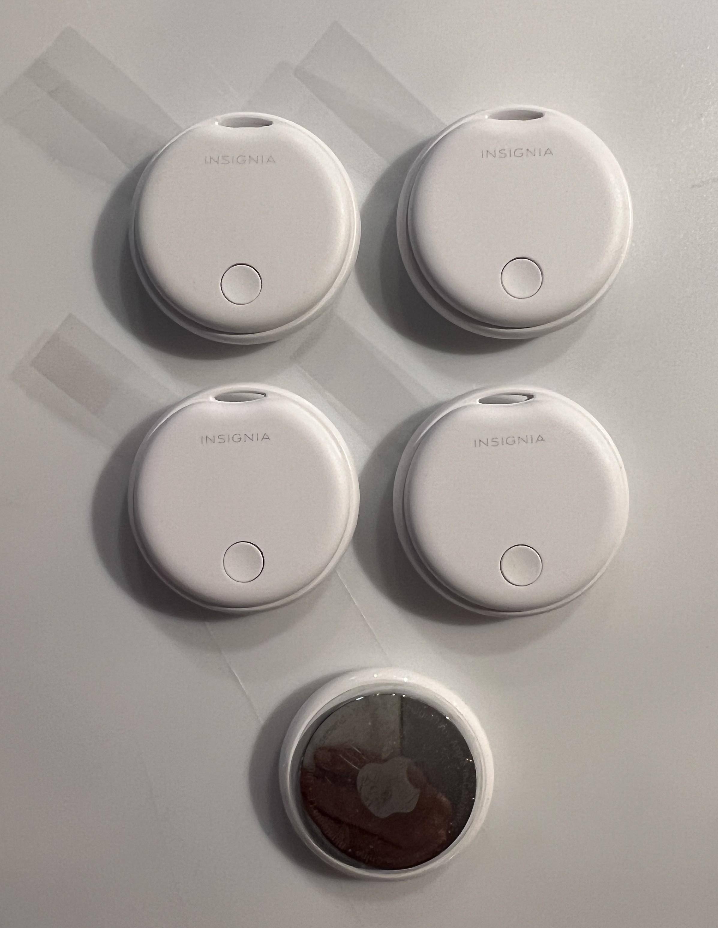 Set of tags compared to AirTag, click to load a larger version