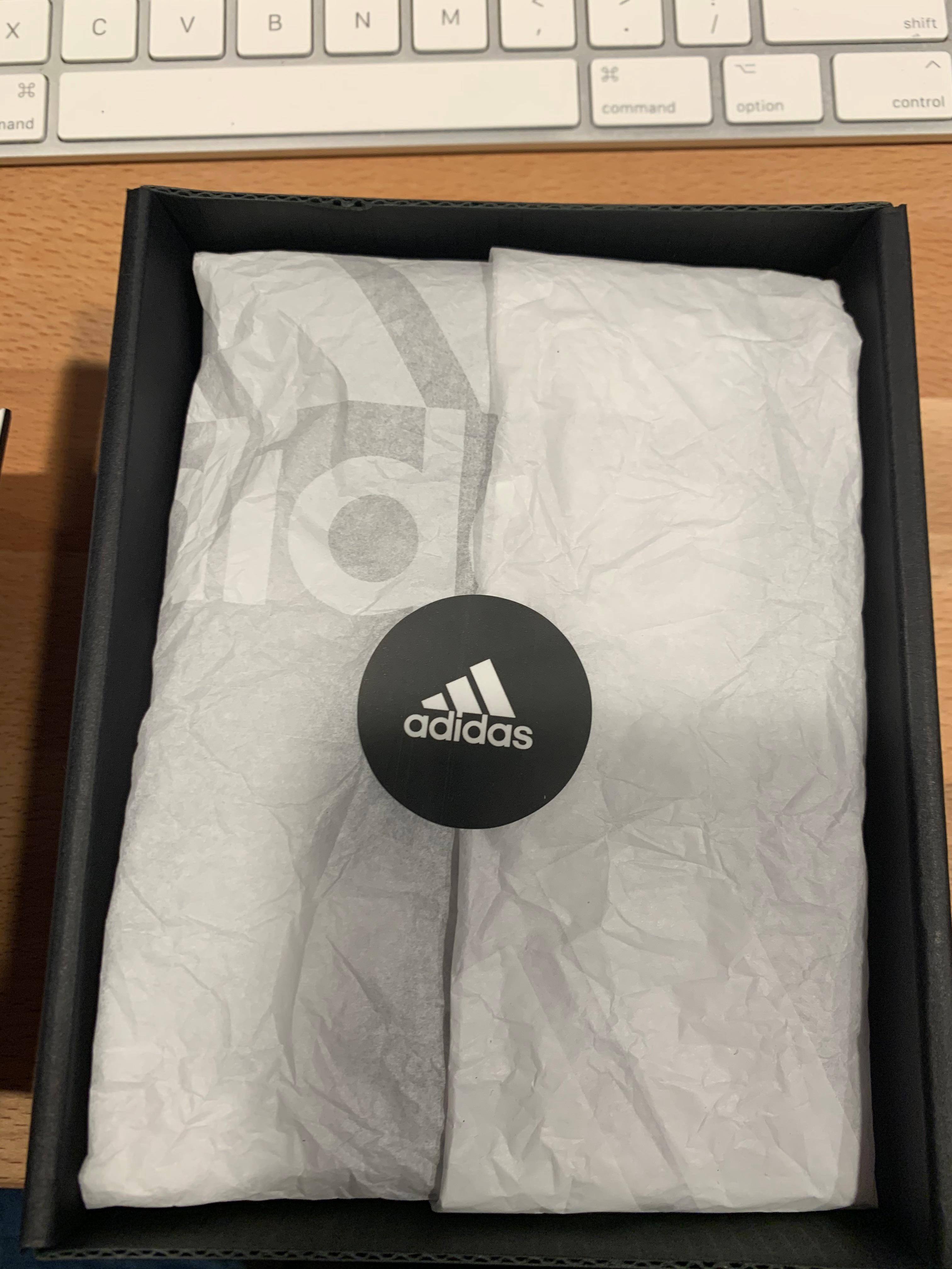 Wrapped like a piece of clothing. Amusing Adidas!, click to load a larger version