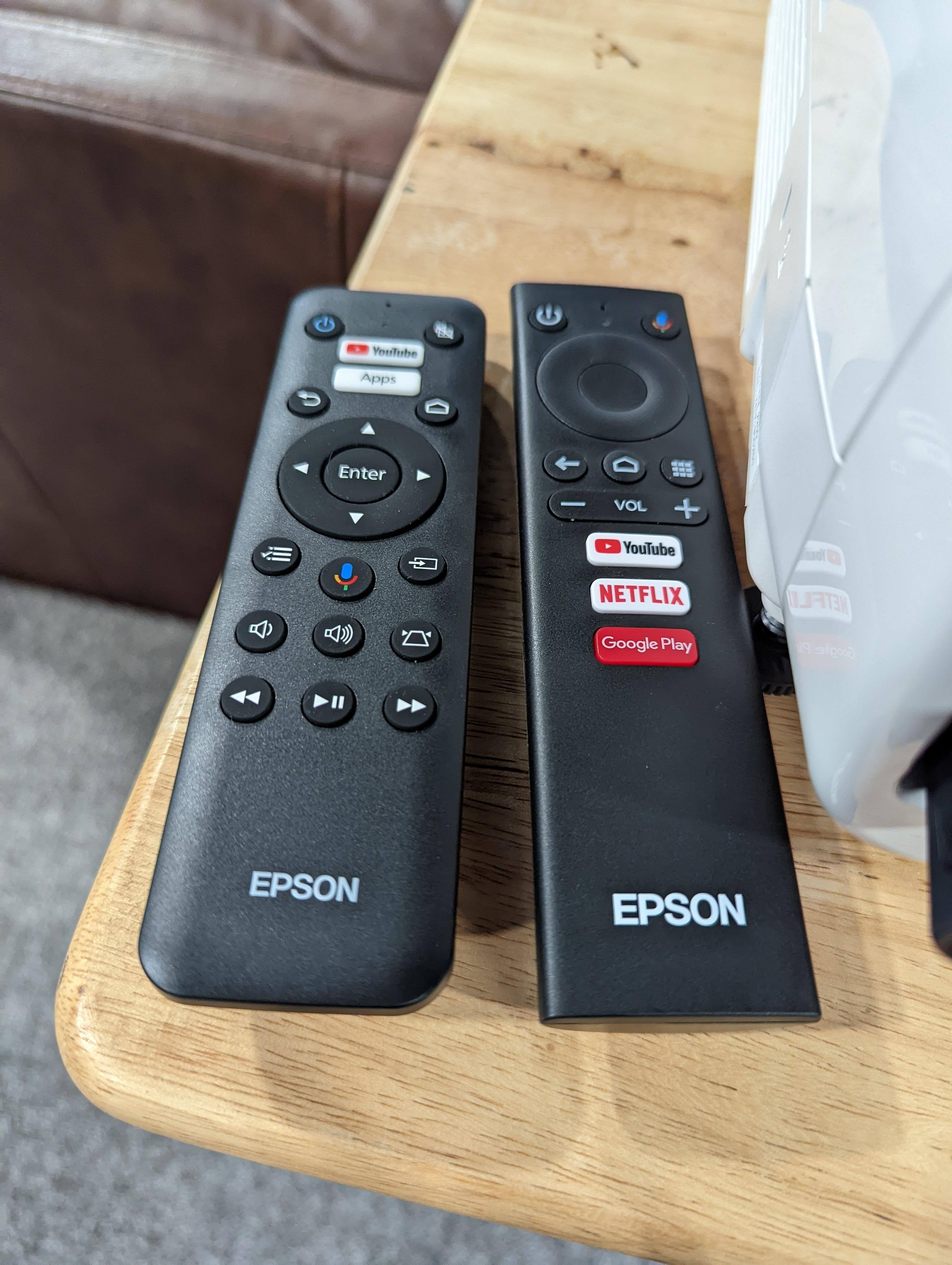 2 remotes - WHY? seems 1 for projector and then 1 for AndroidTV??, click to load a larger version