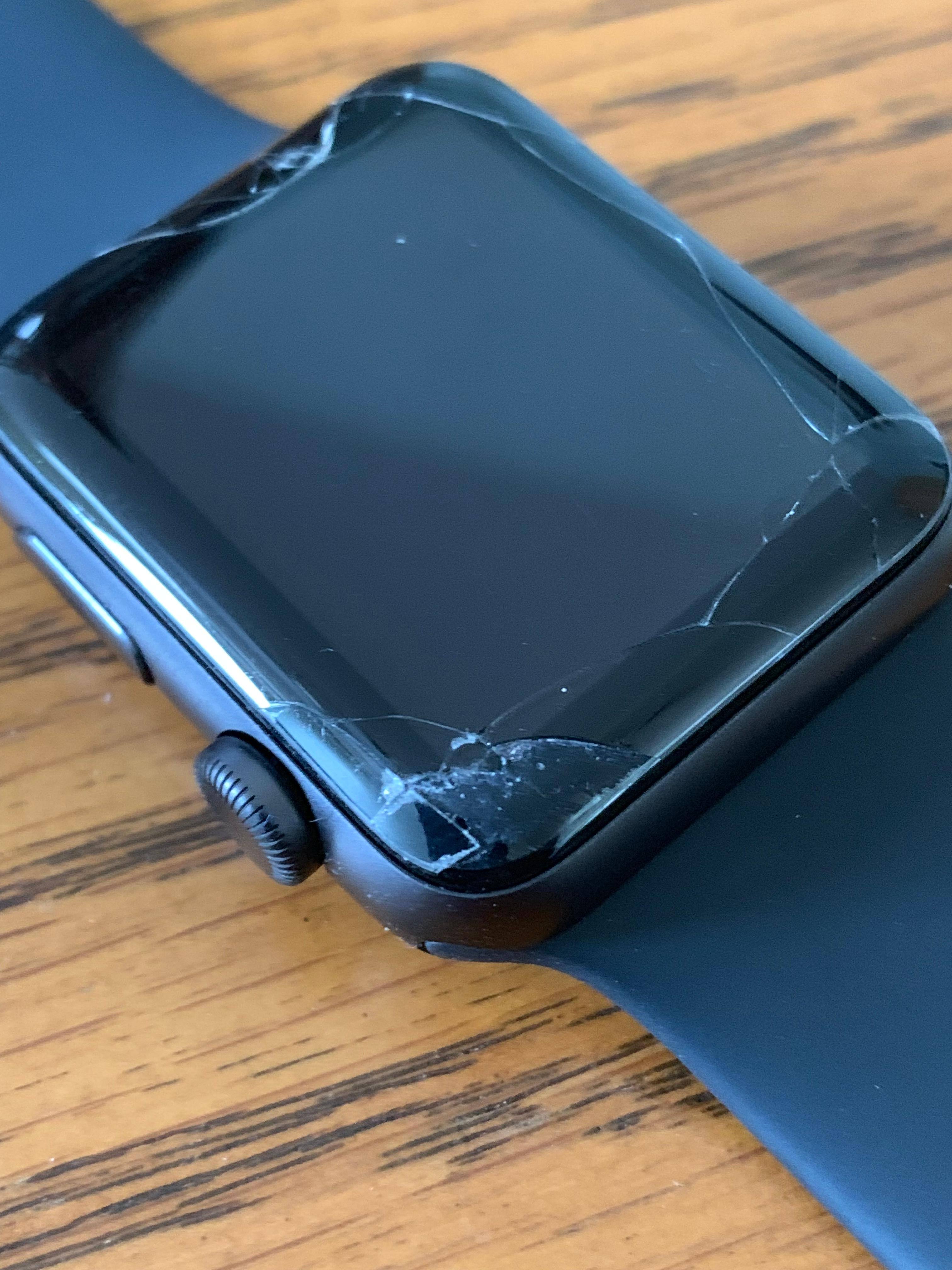 Notice the peeling and cracking around the curve edge., click to load a larger version