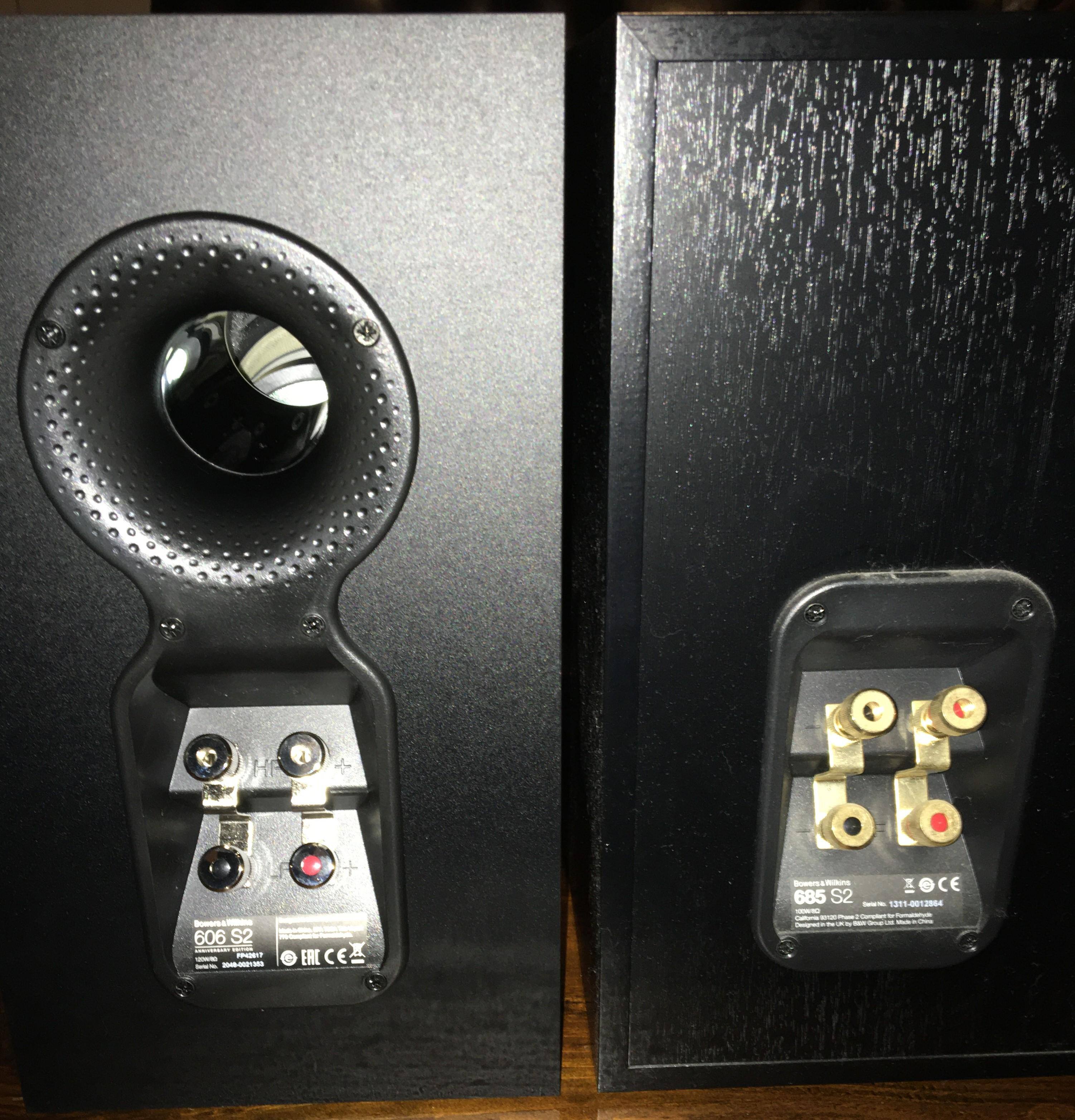B&W 685 S2 vs 606 S2, click to load a larger version
