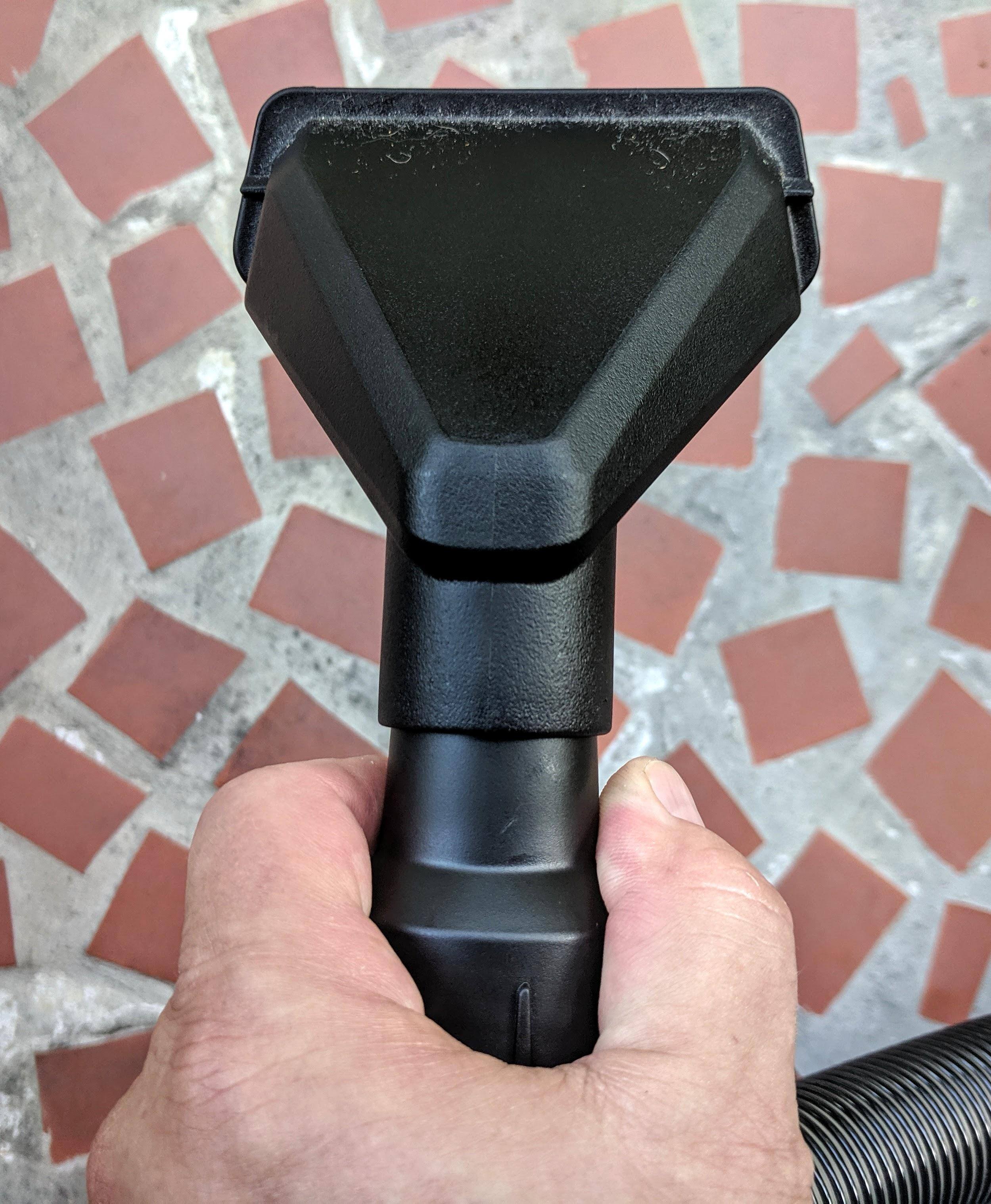 Direct connection of nozzle to hose - the connection is a little weak and I had to vacuum by holding the nozzle attachment itself. I would also have preferred even a short extender., click to load a larger version