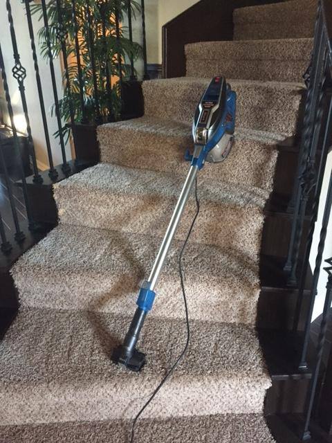 One of it's shining moments: Cleaning the stairs!, click to load a larger version